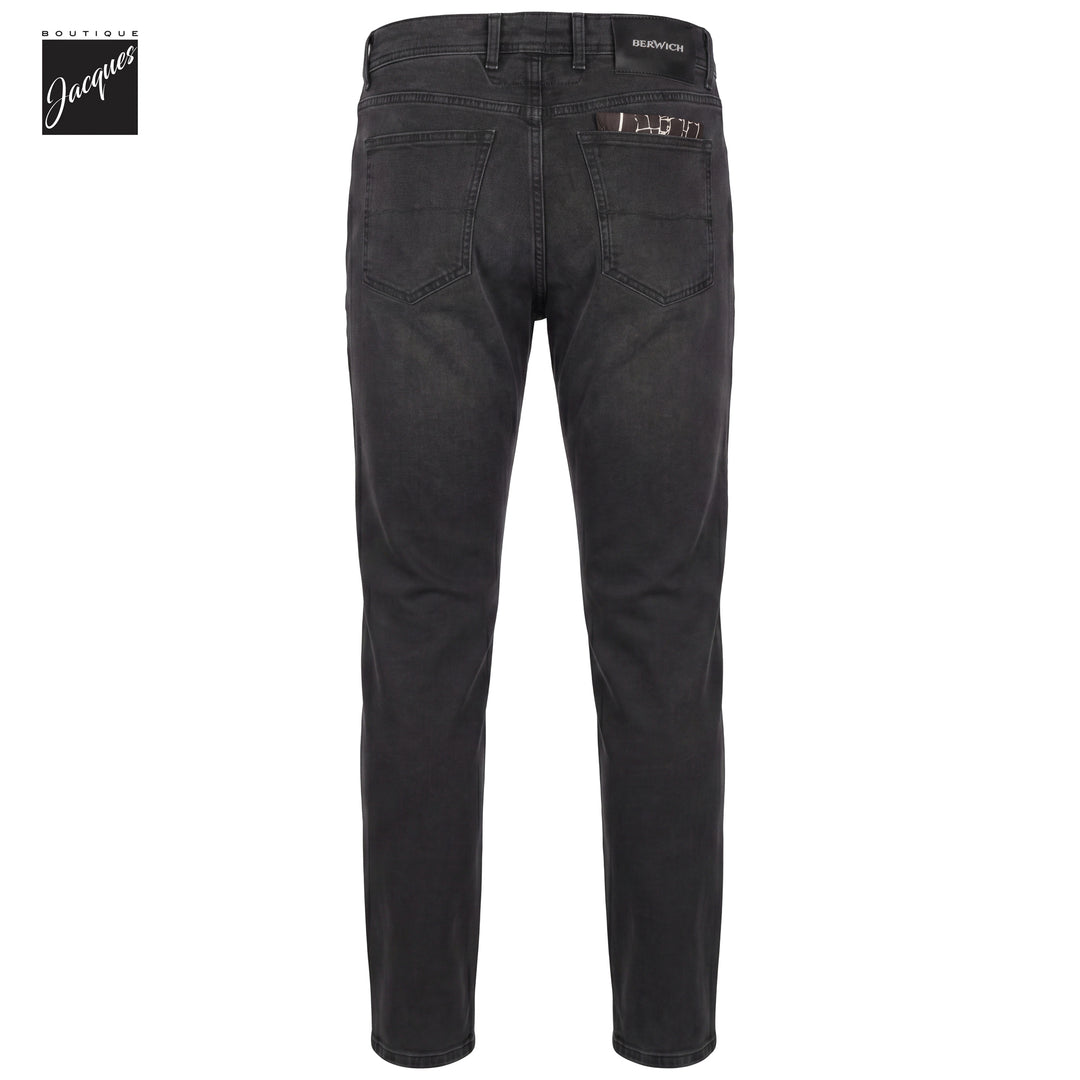 Washed Black Cotton-Blend Modern Slim Stretch Selvedge Denim - Berwich