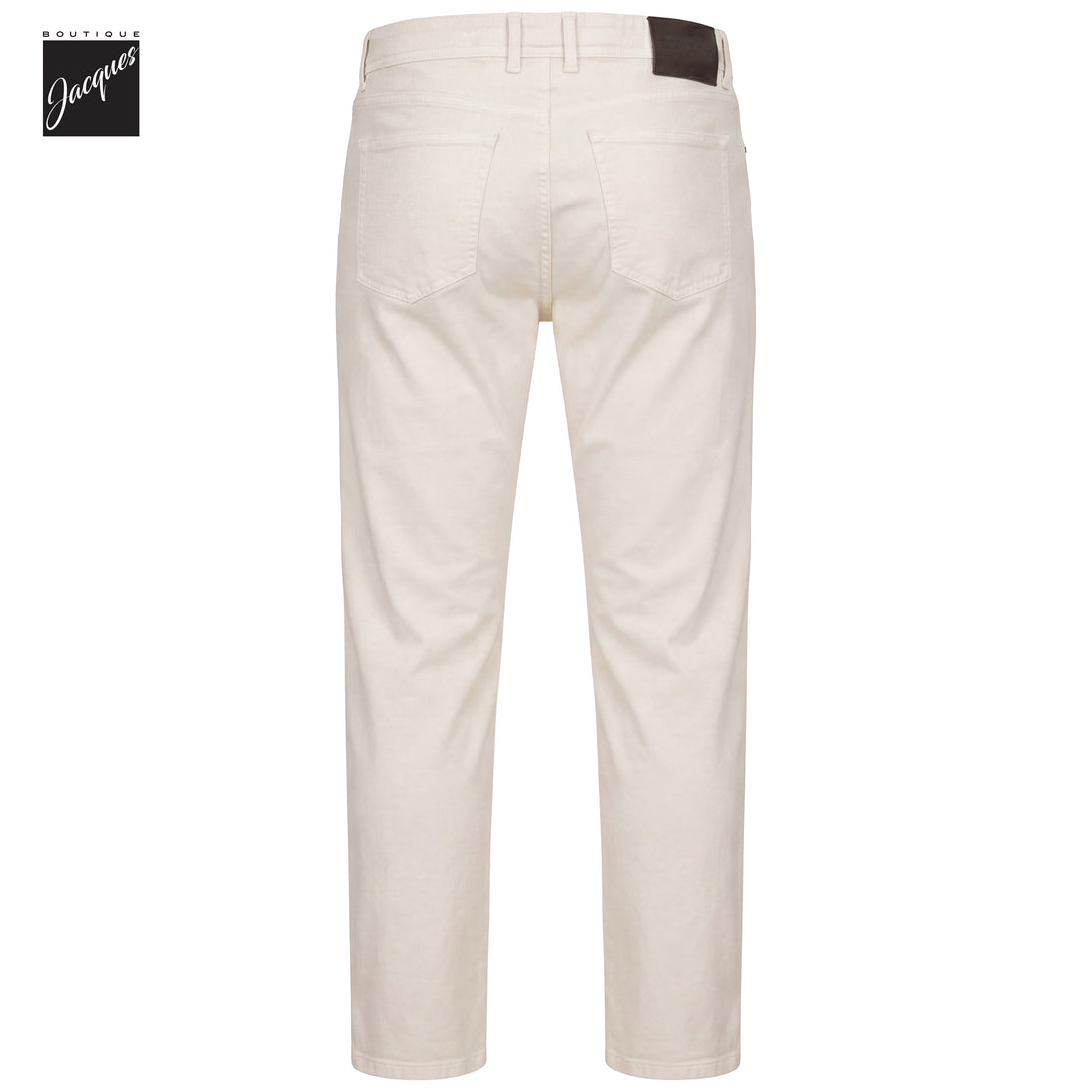 Ecru Gabardine Cotton-Stretch Morello Slim Fit Five Pocket Pants - Berwich