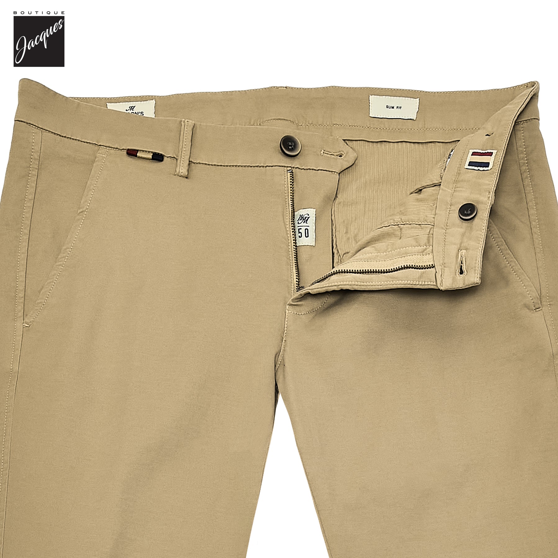 Sand Gaberdine Stretch Torino Slim Fit Chino Pants - Mason's - Boutique Jacques International