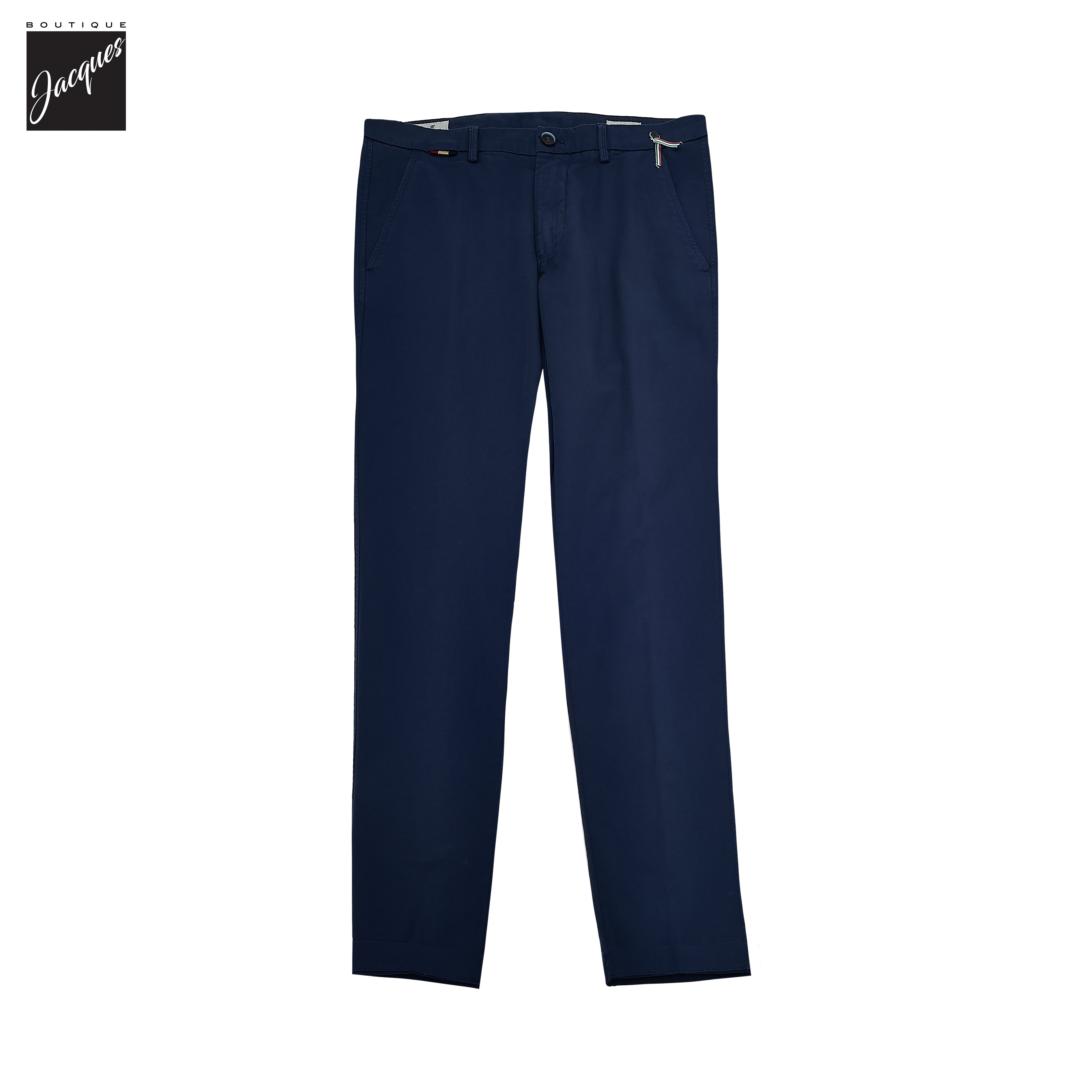 Mid Blue Gaberdine Stretch Torino Slim Fit Chino Pants - Mason's - Boutique Jacques International