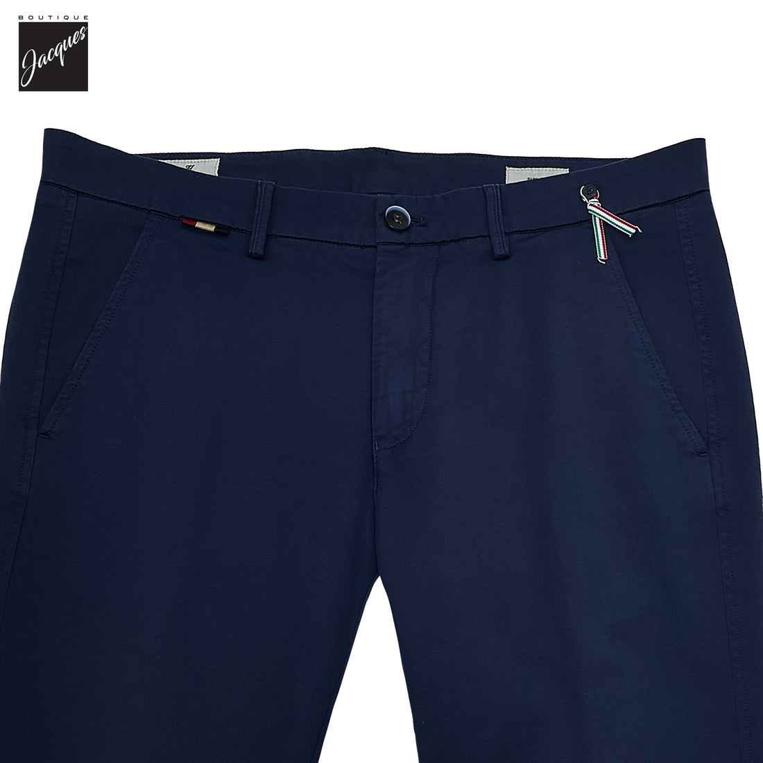 Mid Blue Gaberdine Stretch Torino Slim Fit Chino Pants - Mason's - Boutique Jacques International