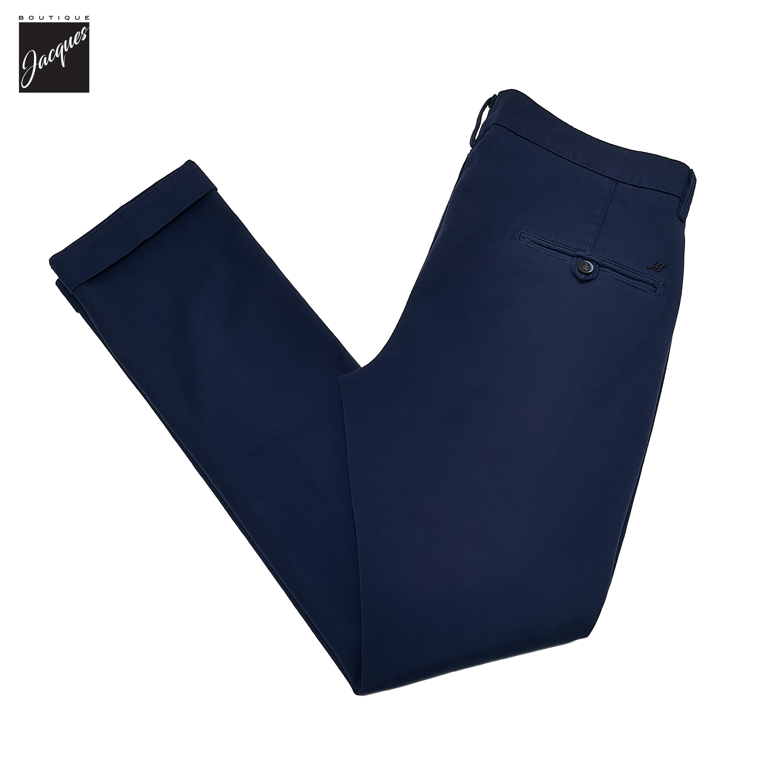 Mid Blue Gaberdine Stretch Torino Slim Fit Chino Pants - Mason's - Boutique Jacques International