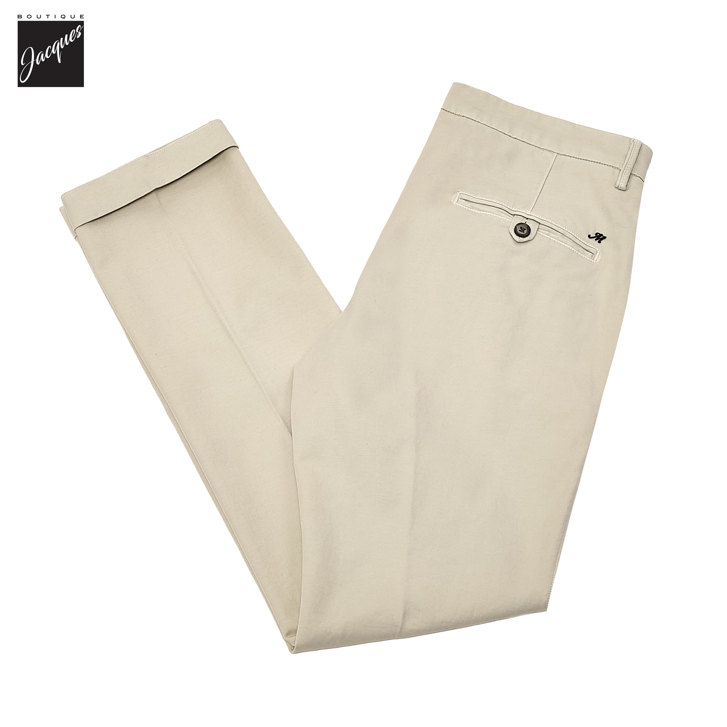 Light Beige Gaberdine Stretch Torino Slim Fit Chino Pants - Mason's - Boutique Jacques International