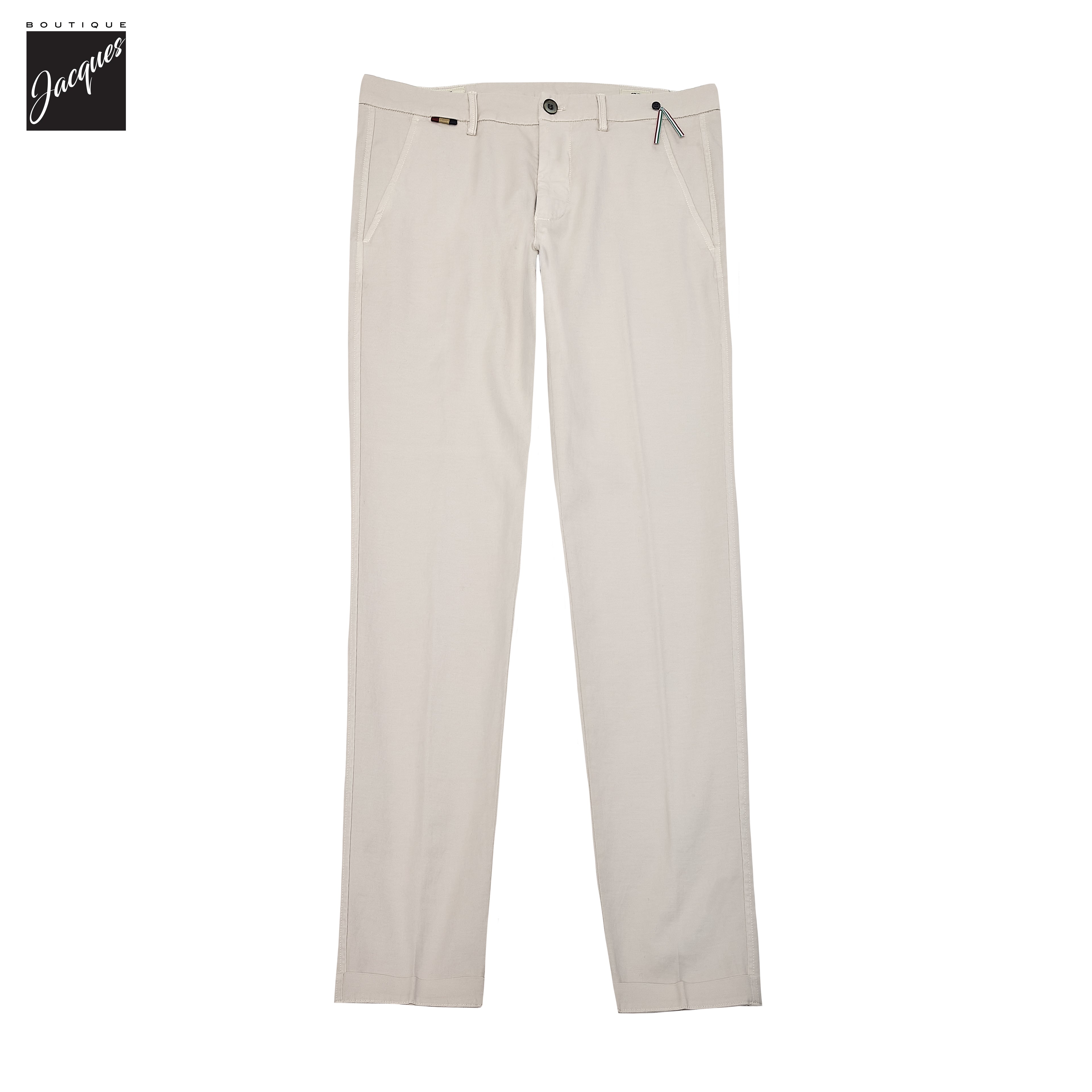 Bone Gaberdine Stretch Torino Slim Fit Chino Pants - Mason's - Boutique Jacques International
