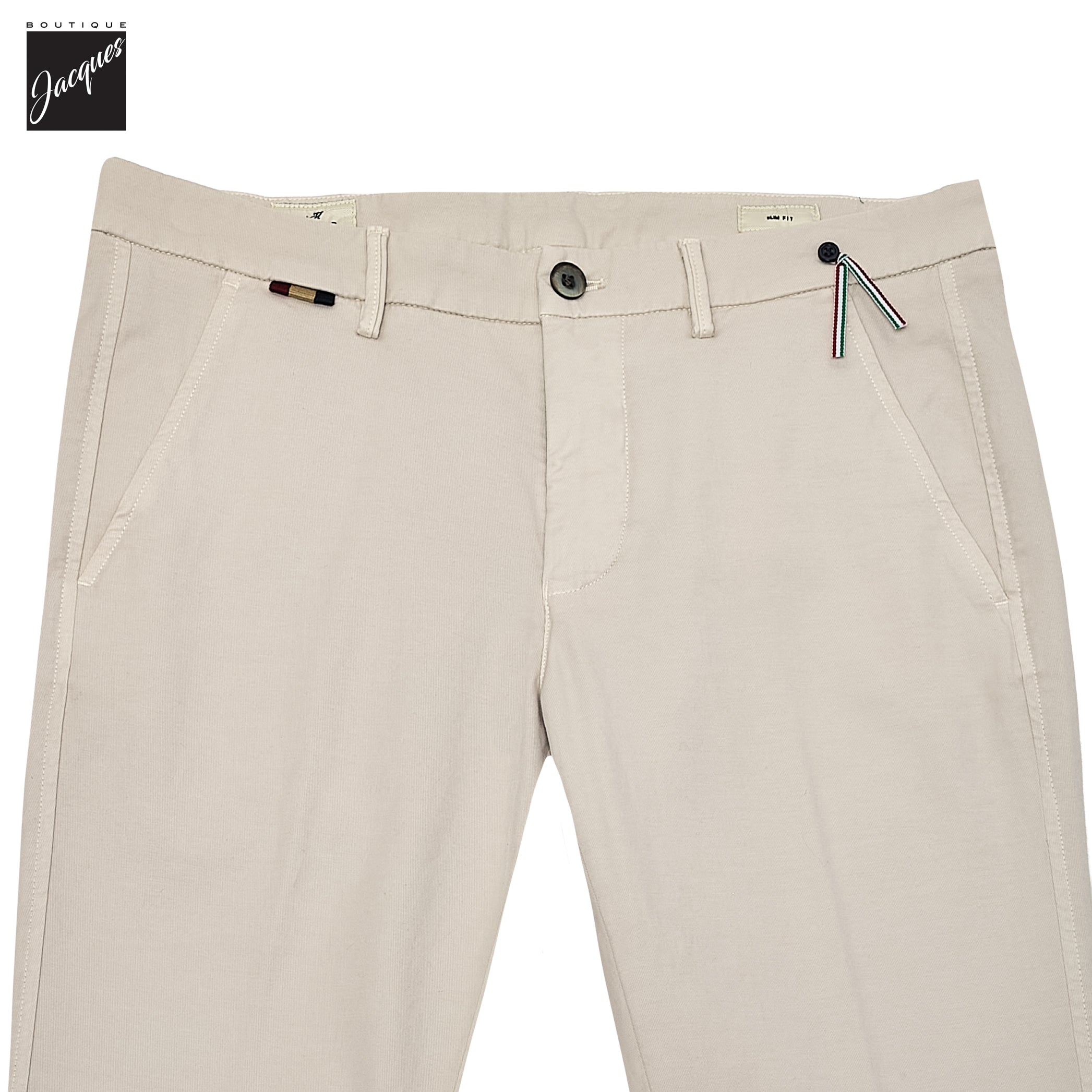 Bone Gaberdine Stretch Torino Slim Fit Chino Pants - Mason's - Boutique Jacques International
