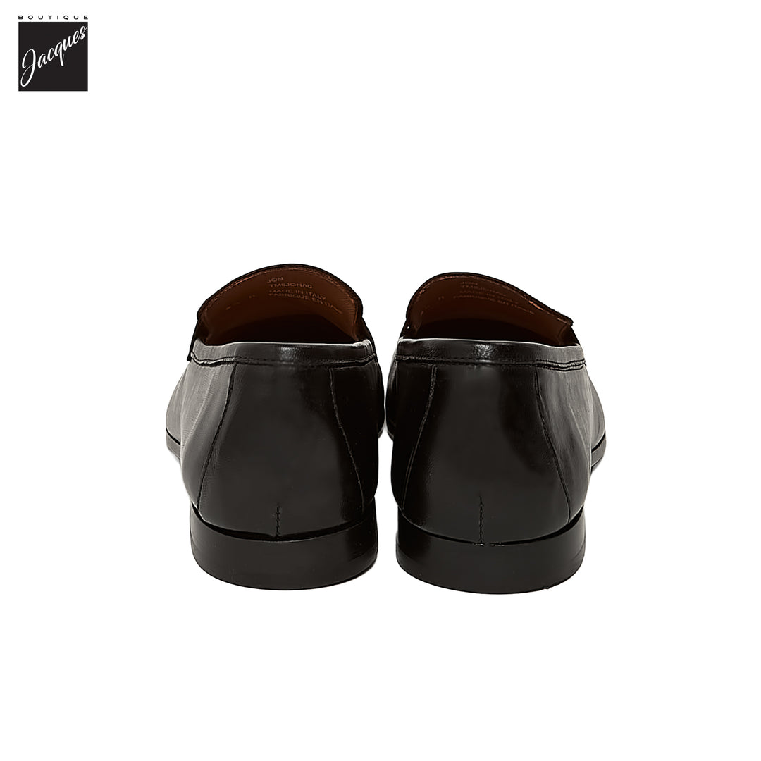Black Smooth Leather Water-Resistant Jon Penny Loafers - AQUATALIA - Boutique Jacques International