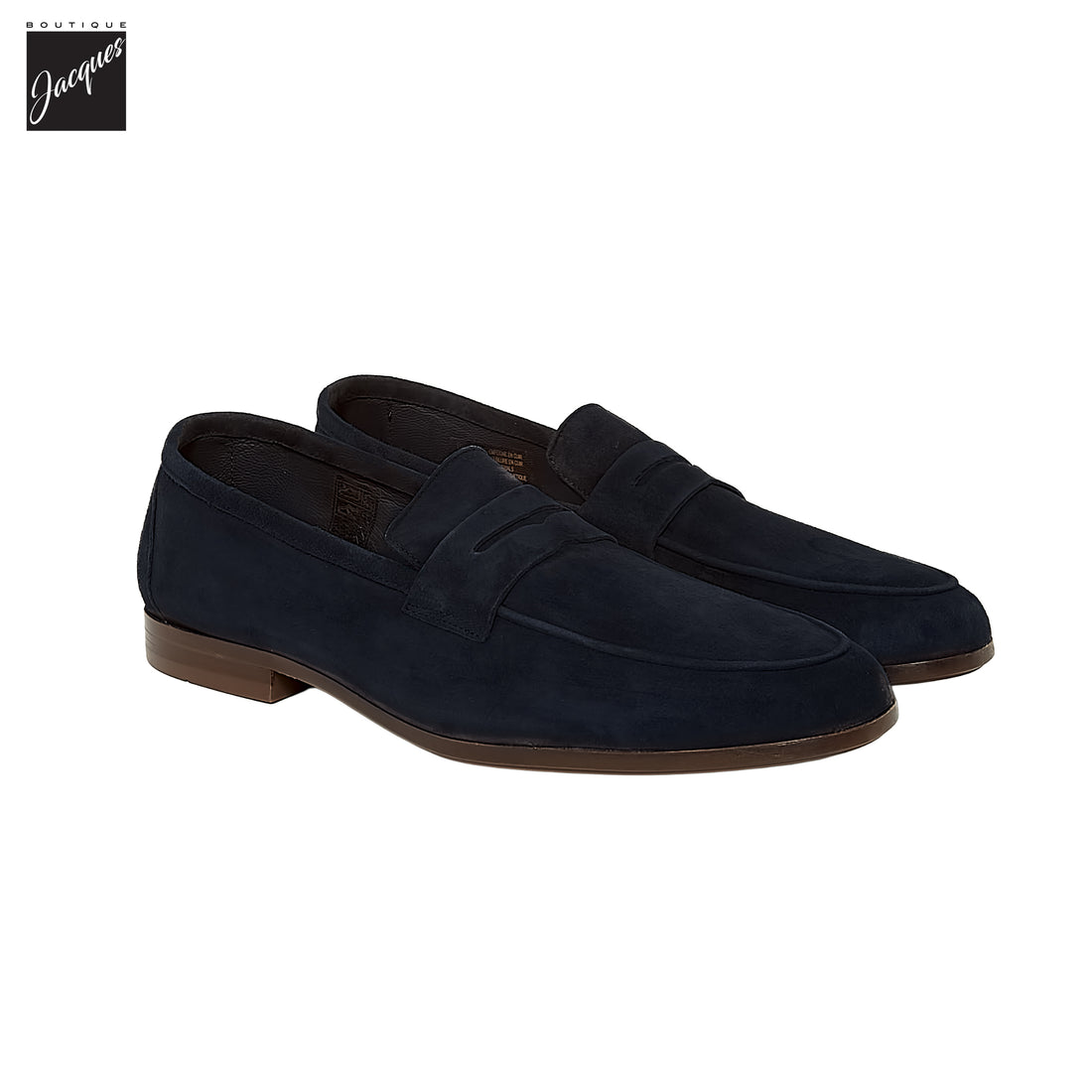 Navy Suede Leather Water-Resistant Jon Penny Loafers - AQUATALIA - Boutique Jacques International