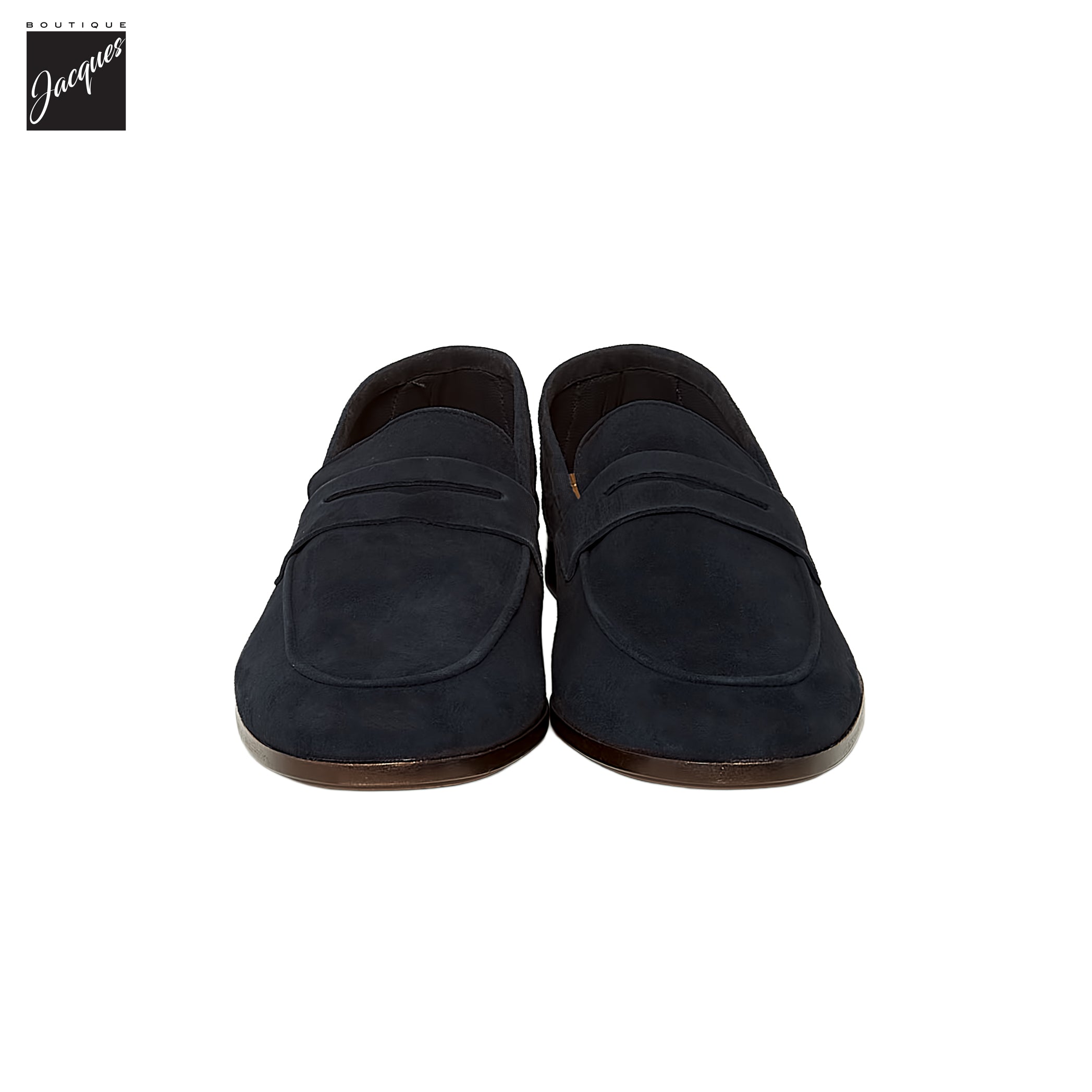 Navy Suede Leather Water-Resistant Jon Penny Loafers - AQUATALIA - Boutique Jacques International