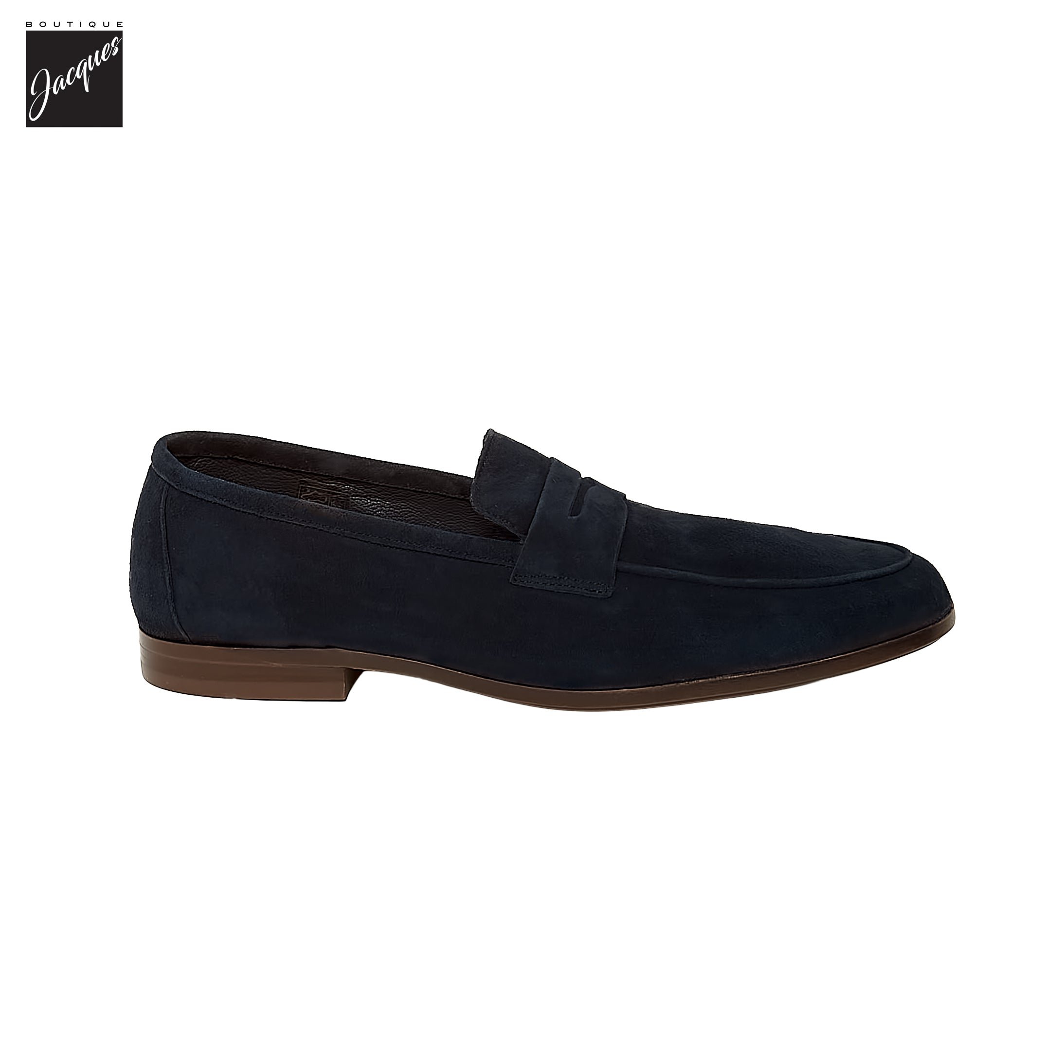 Navy Suede Leather Water-Resistant Jon Penny Loafers - AQUATALIA - Boutique Jacques International