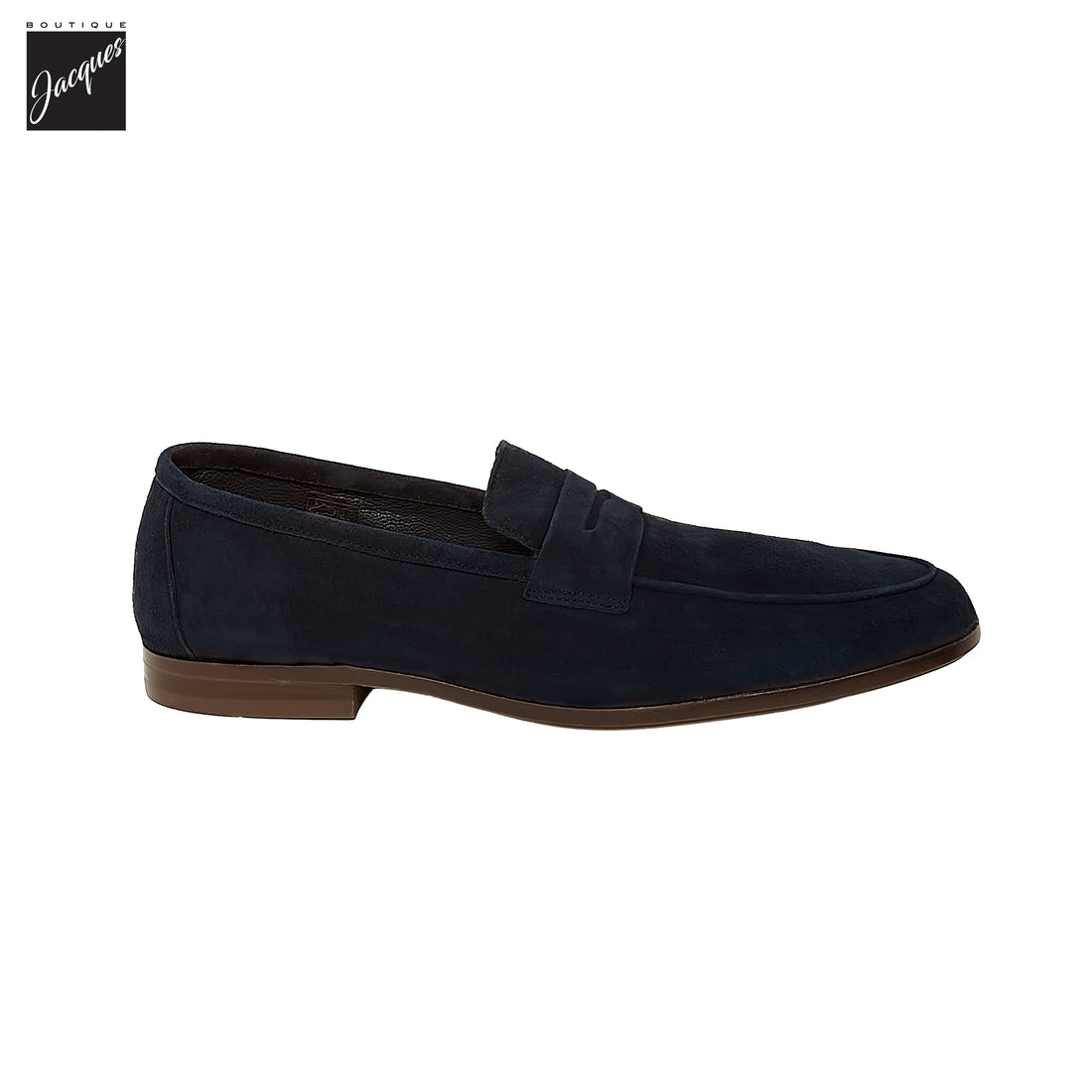 Navy Suede Leather Water-Resistant Jon Penny Loafers - AQUATALIA - Boutique Jacques International