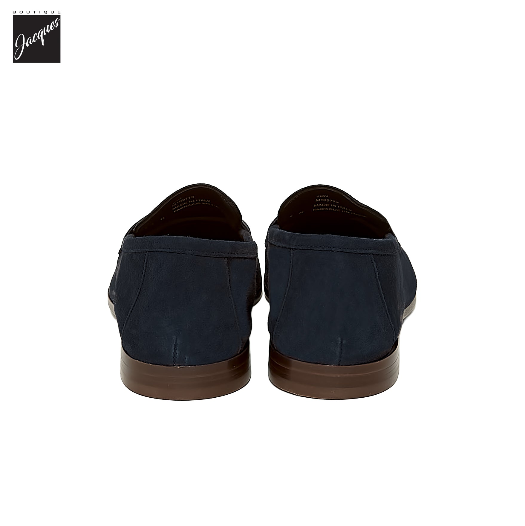 Navy Suede Leather Water-Resistant Jon Penny Loafers - AQUATALIA - Boutique Jacques International