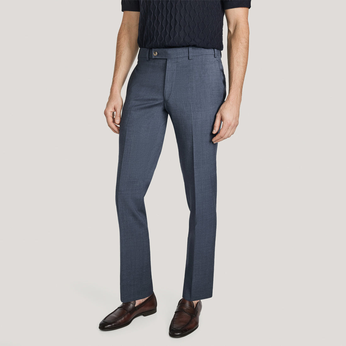Steel Blue Performance Wool Oslo Contemporary Fit Dress Pant - Jack Victor - Boutique Jacques International