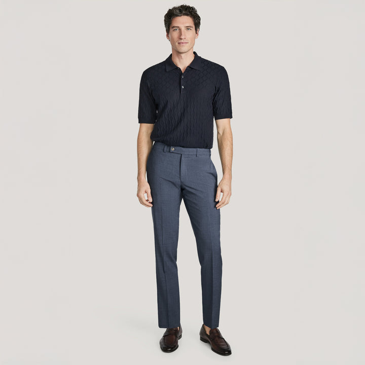 Steel Blue Performance Wool Oslo Contemporary Fit Dress Pant - Jack Victor - Boutique Jacques International