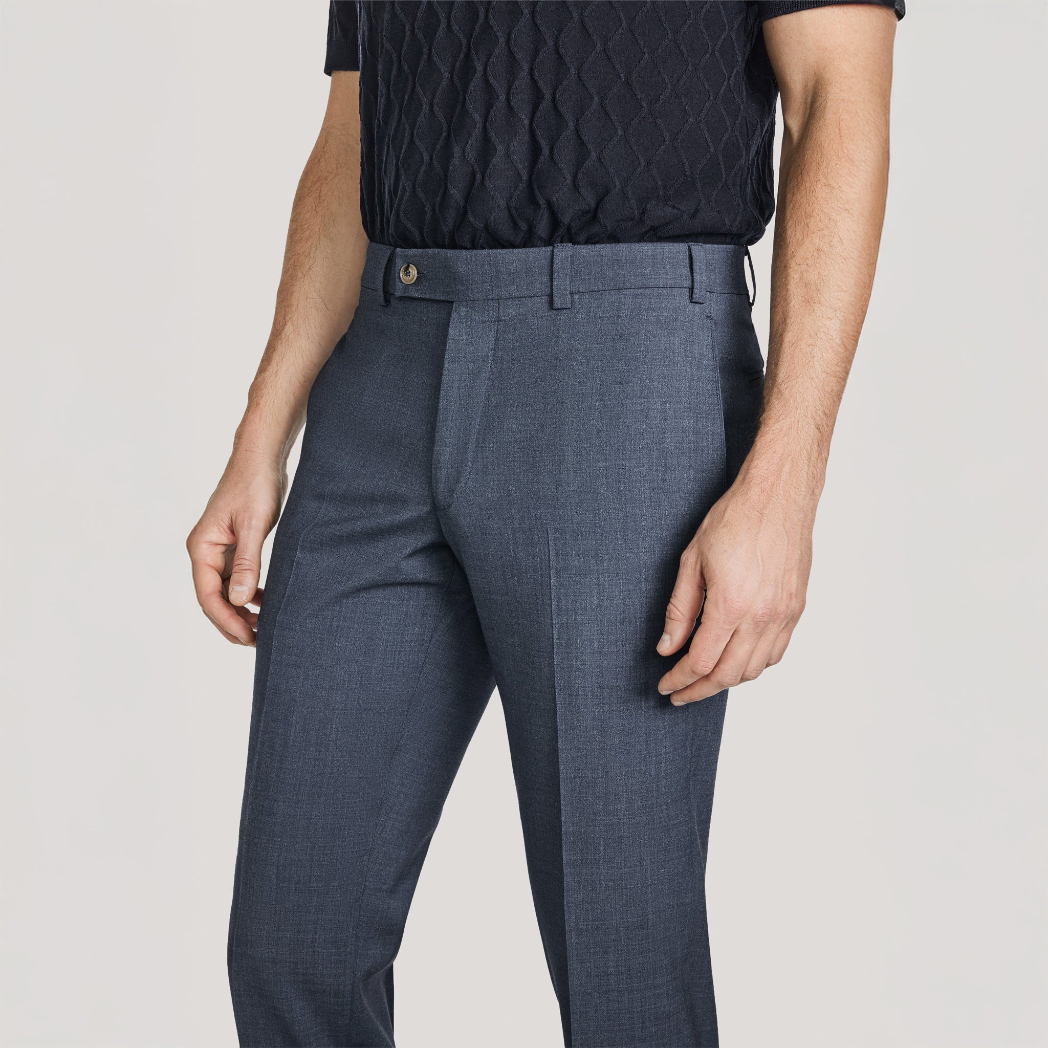 Steel Blue Performance Wool Oslo Contemporary Fit Dress Pant - Jack Victor - Boutique Jacques International