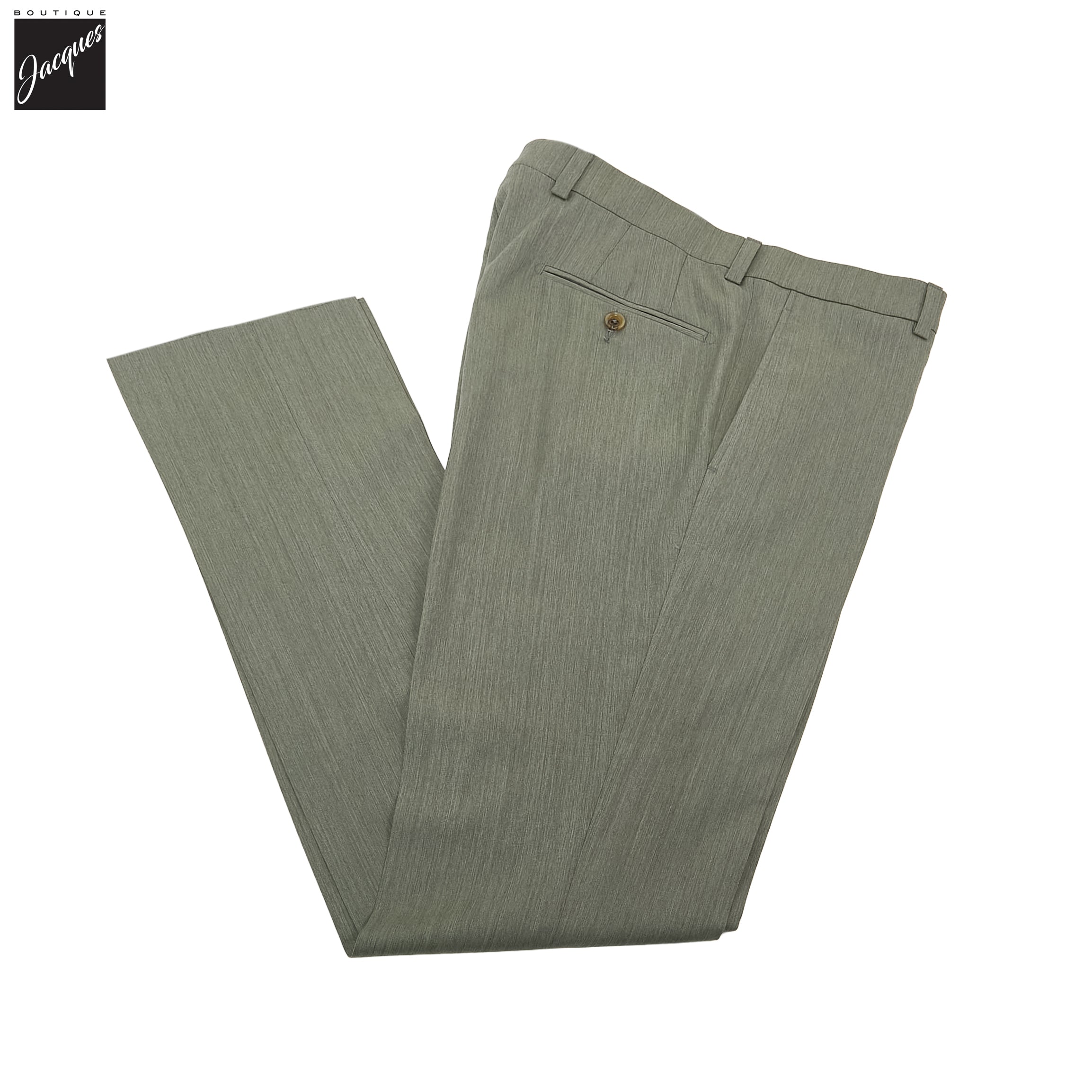 Sage Green Wool Stretch Pablo Modern Fit Dress Pants - Jack Victor - Boutique Jacques International