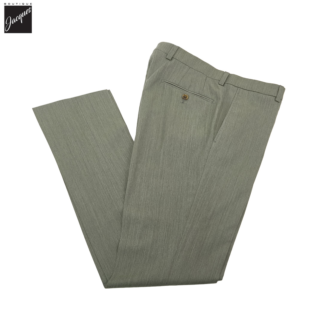 Sage Green Wool Stretch Pablo Modern Fit Dress Pants - Jack Victor - Boutique Jacques International