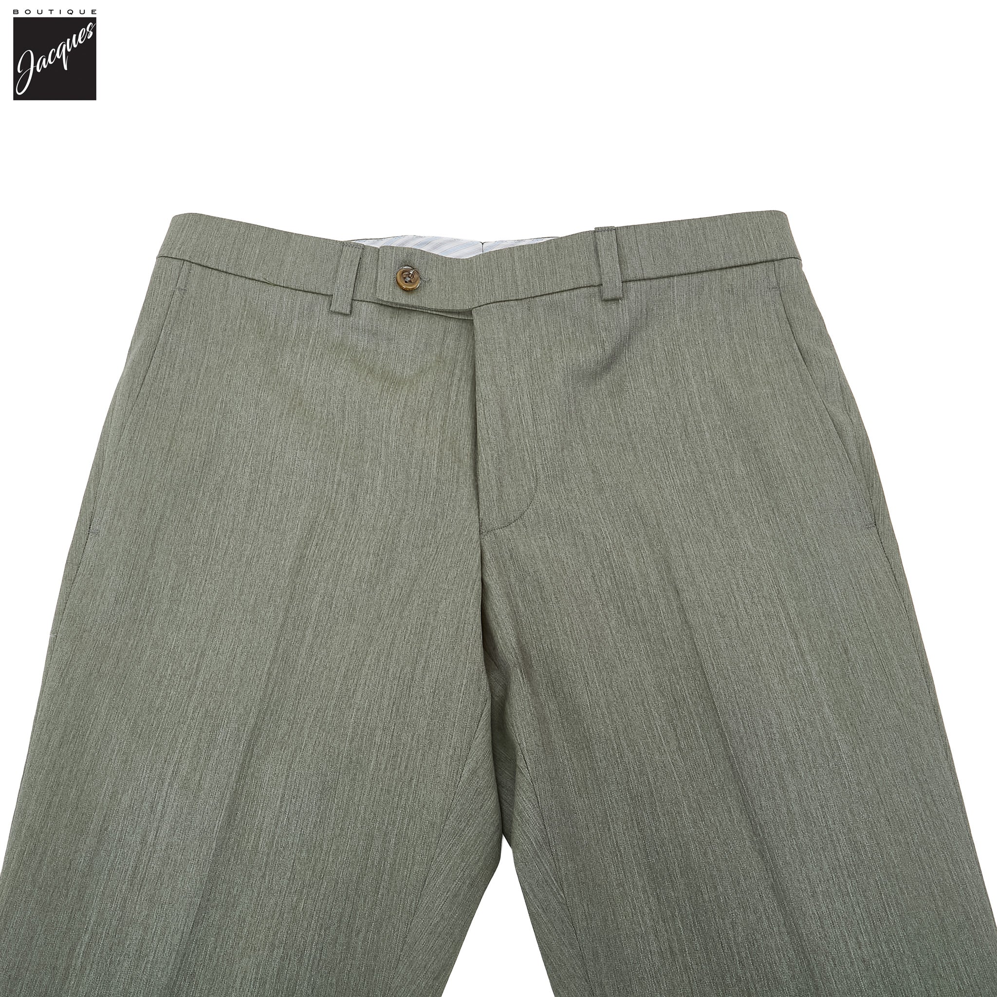 Sage Green Wool Stretch Pablo Modern Fit Dress Pants - Jack Victor - Boutique Jacques International