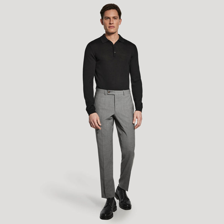 Mid Gray Tempo Wool-Stretch Patrick Modern Fit Dress Pant - Jack Victor