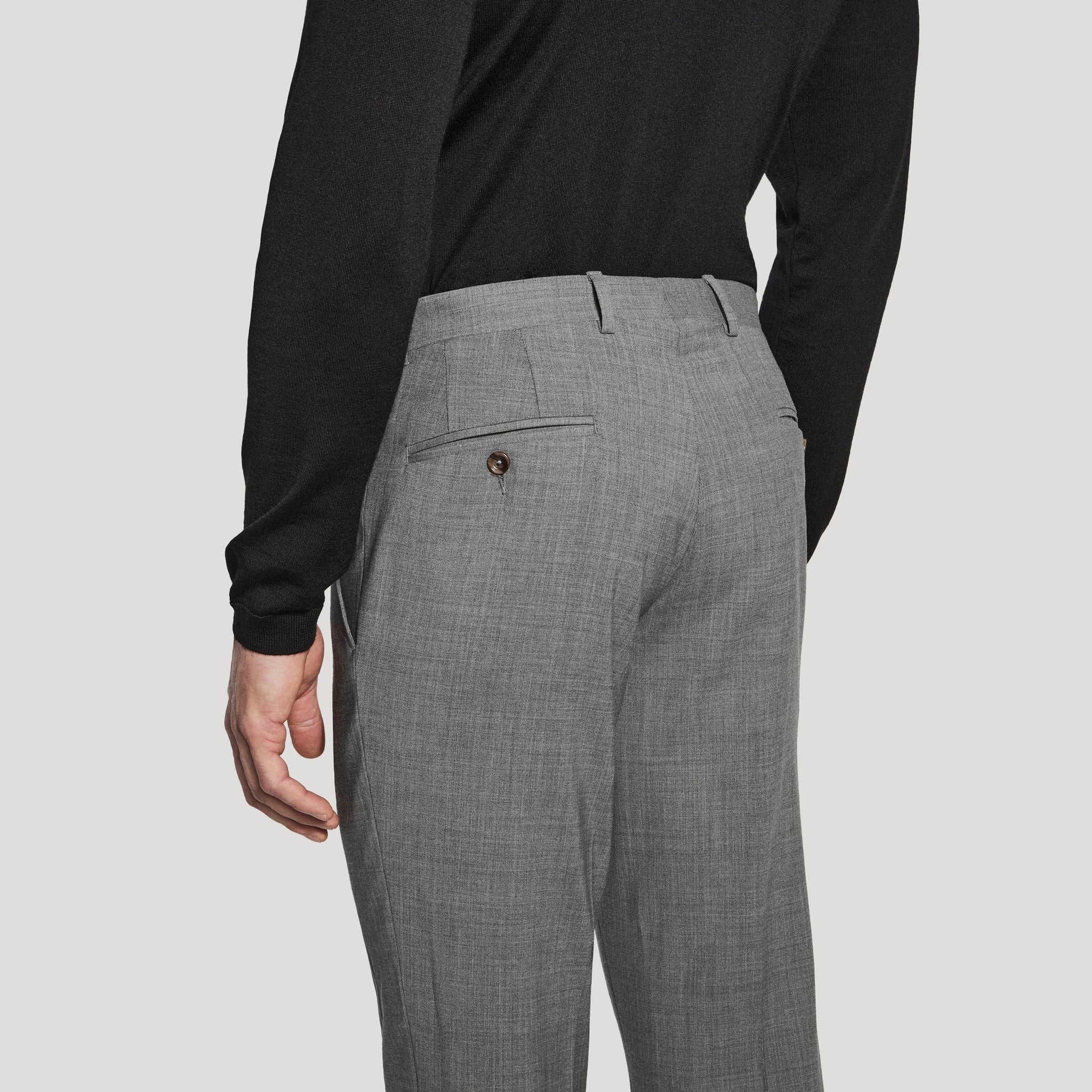 Mid Gray Tempo Wool-Stretch Patrick Modern Fit Dress Pant - Jack Victor