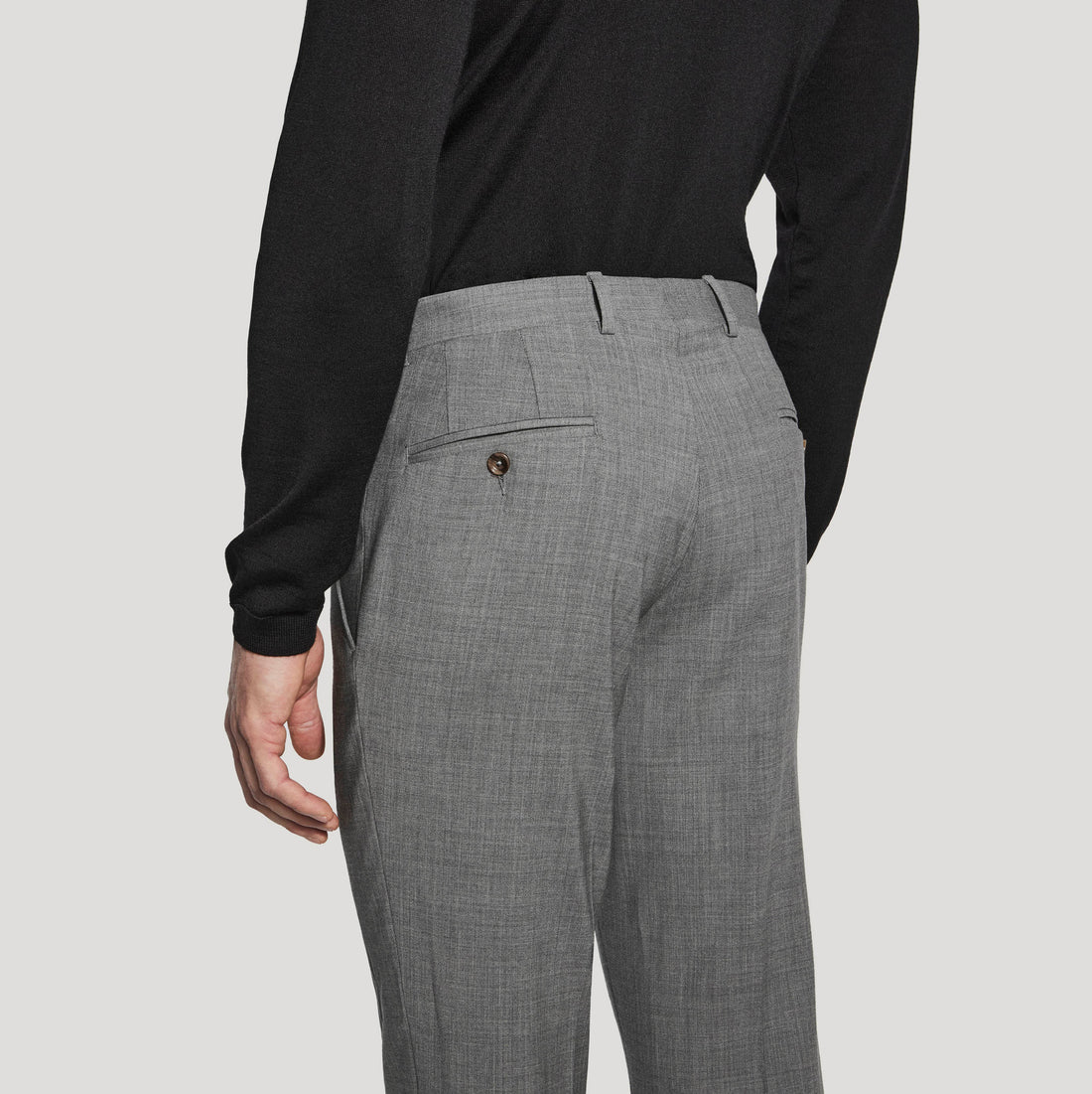 Mid Gray Tempo Wool-Stretch Patrick Modern Fit Dress Pant - Jack Victor