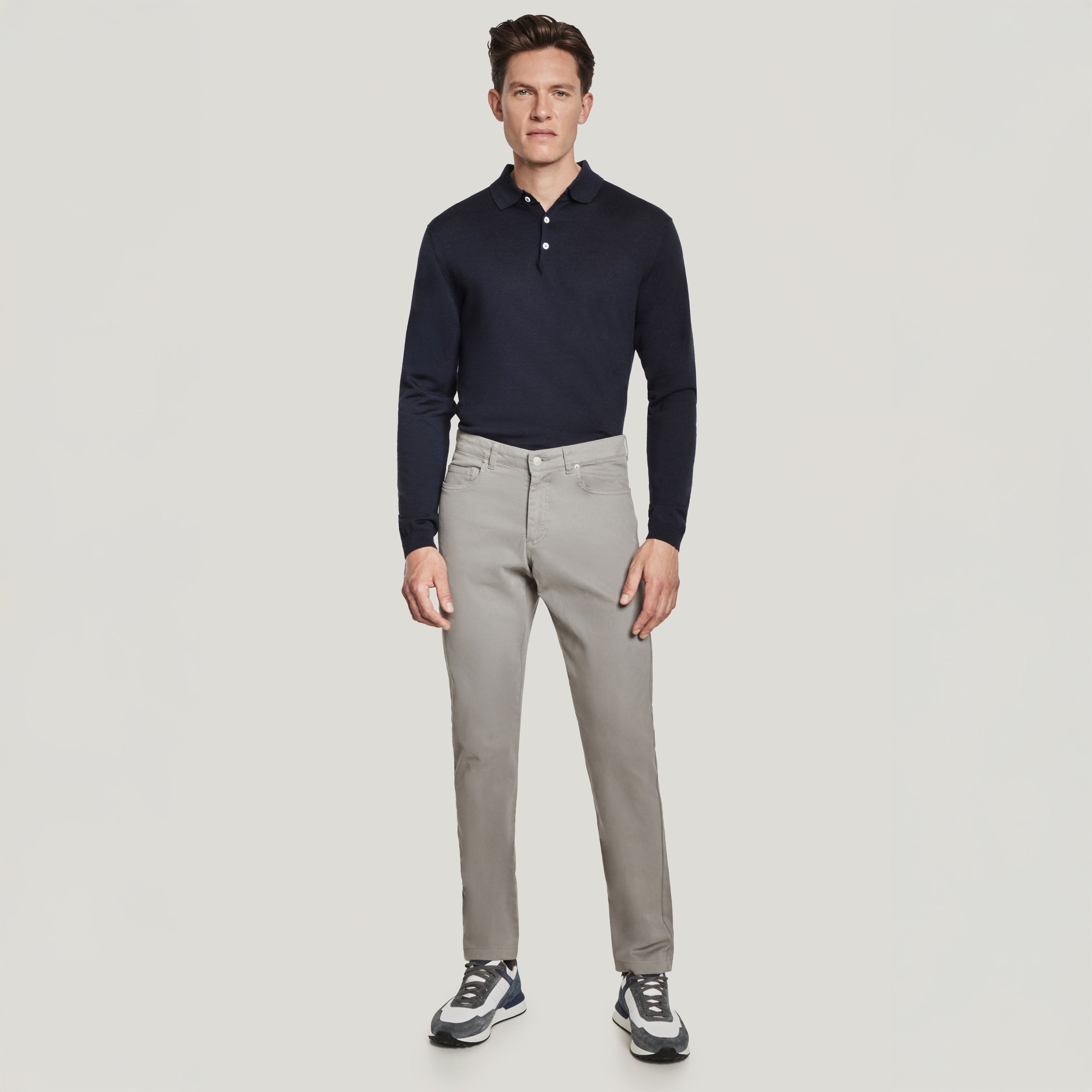 Putty Jackie Brushed Cotton Modern Fit Five Pocket Pants - Jack Victor