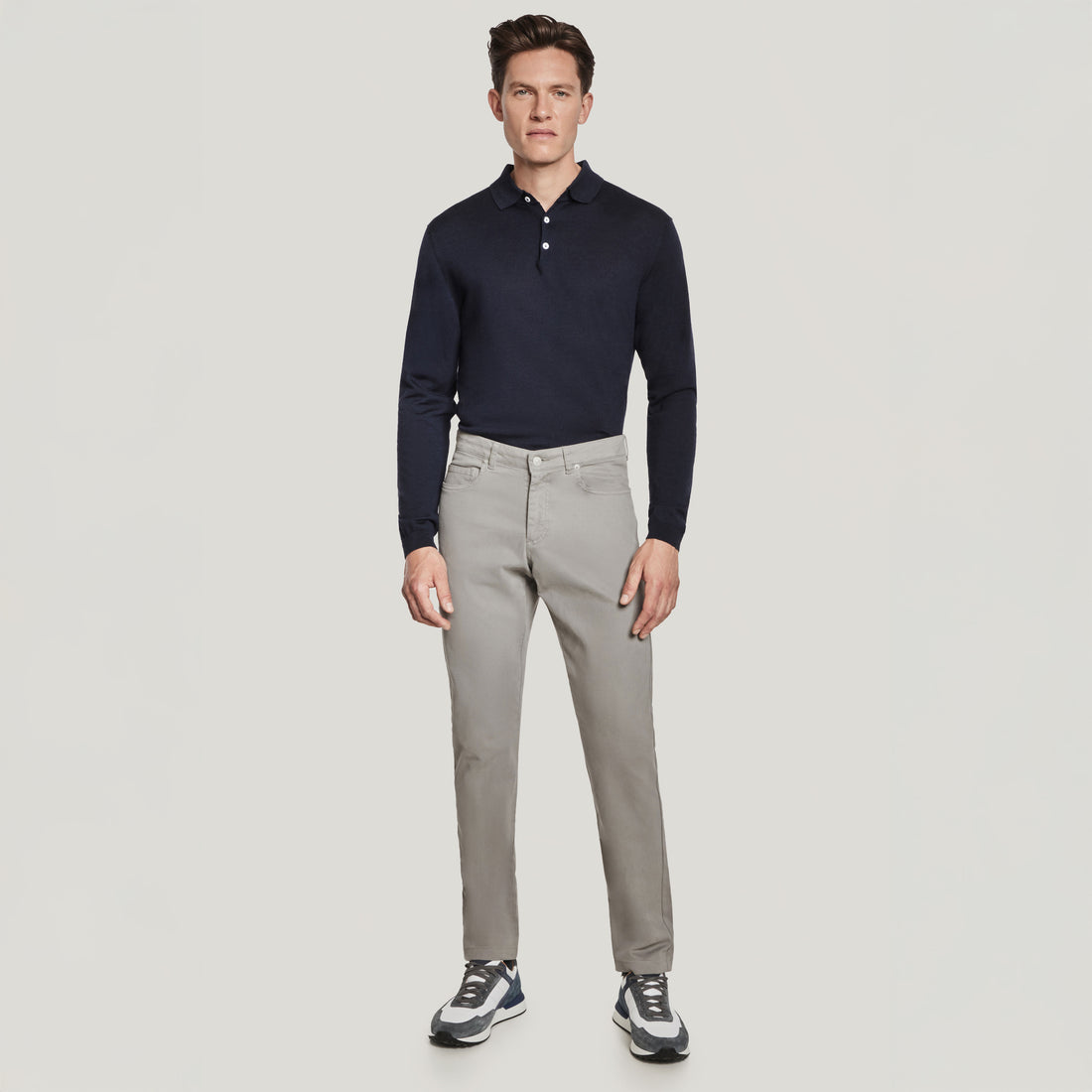Putty Jackie Brushed Cotton Modern Fit Five Pocket Pants - Jack Victor