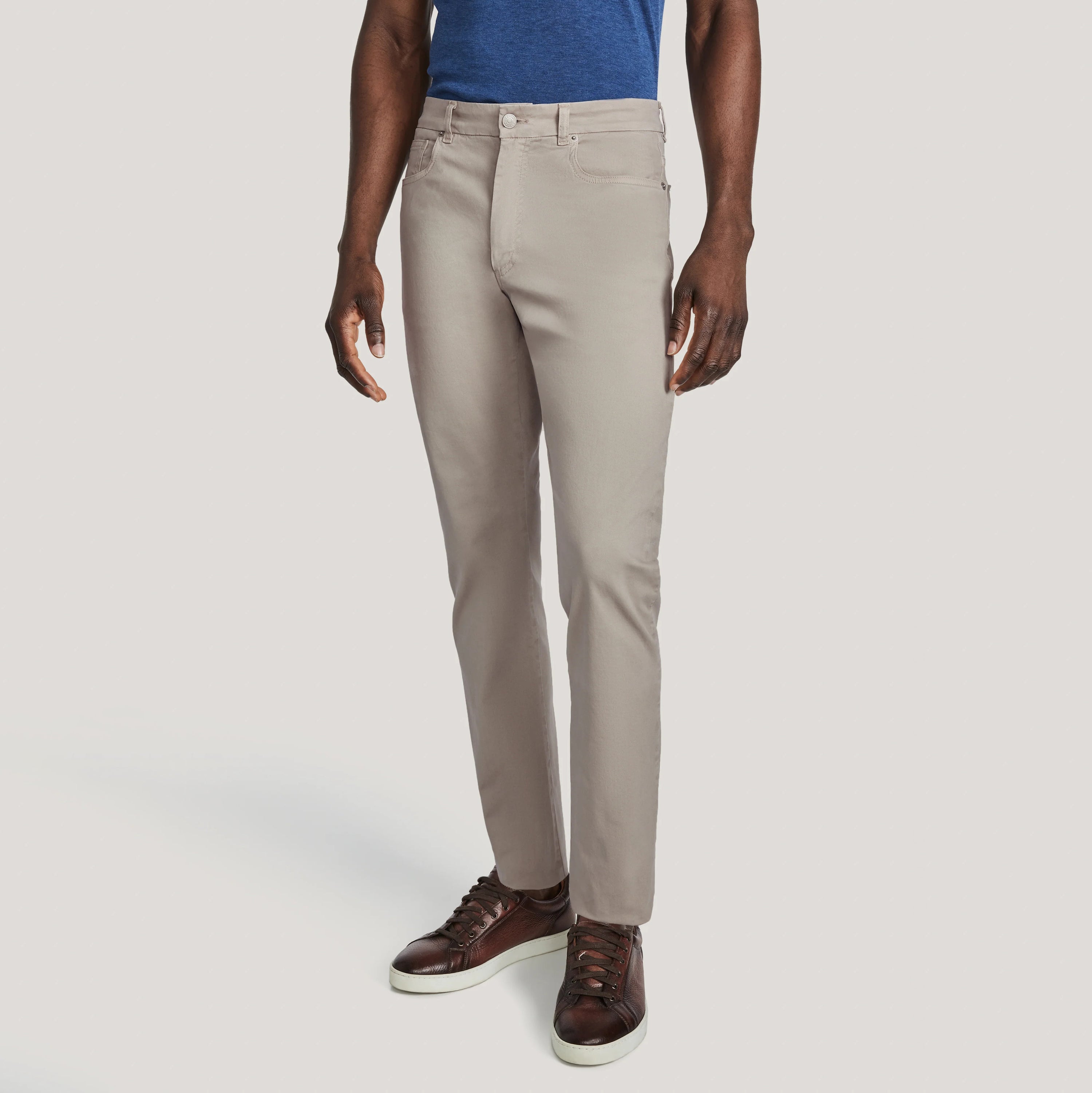Sand Jackie Brushed Cotton Modern Fit Five Pocket Pants - Jack Victor - Boutique Jacques International