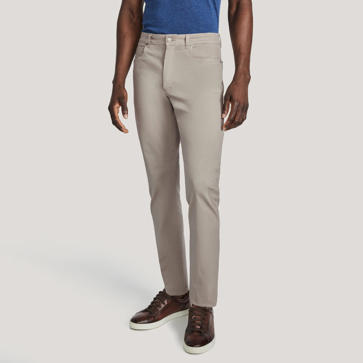 Sand Jackie Brushed Cotton Modern Fit Five Pocket Pants - Jack Victor