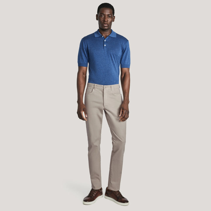 Sand Jackie Brushed Cotton Modern Fit Five Pocket Pants - Jack Victor
