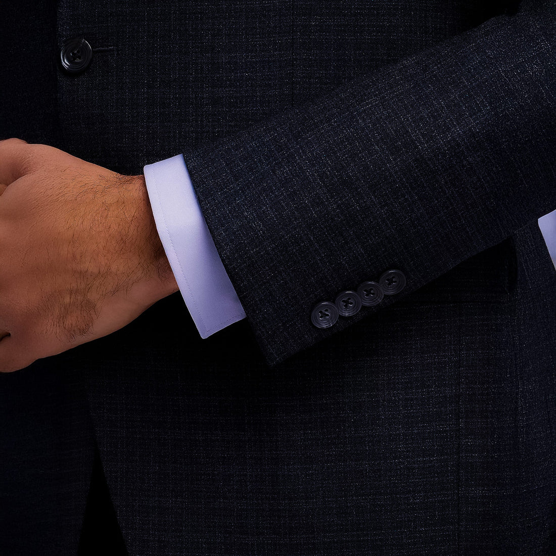 Blue Micro-Check Crepe Finish Esprit Modern Fit Suit - Jack Victor