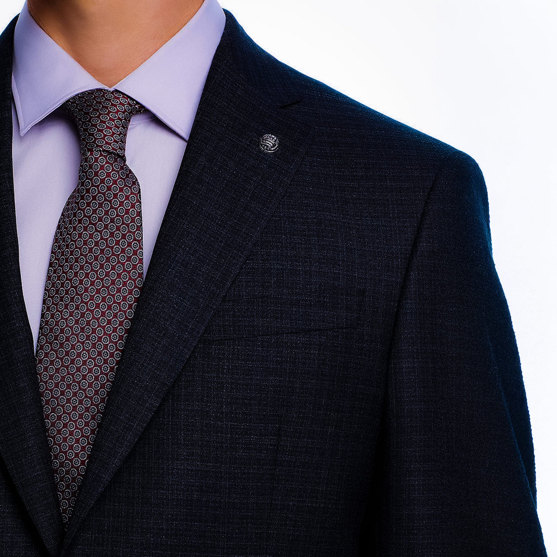 Blue Micro-Check Crepe Finish Esprit Modern Fit Suit - Jack Victor