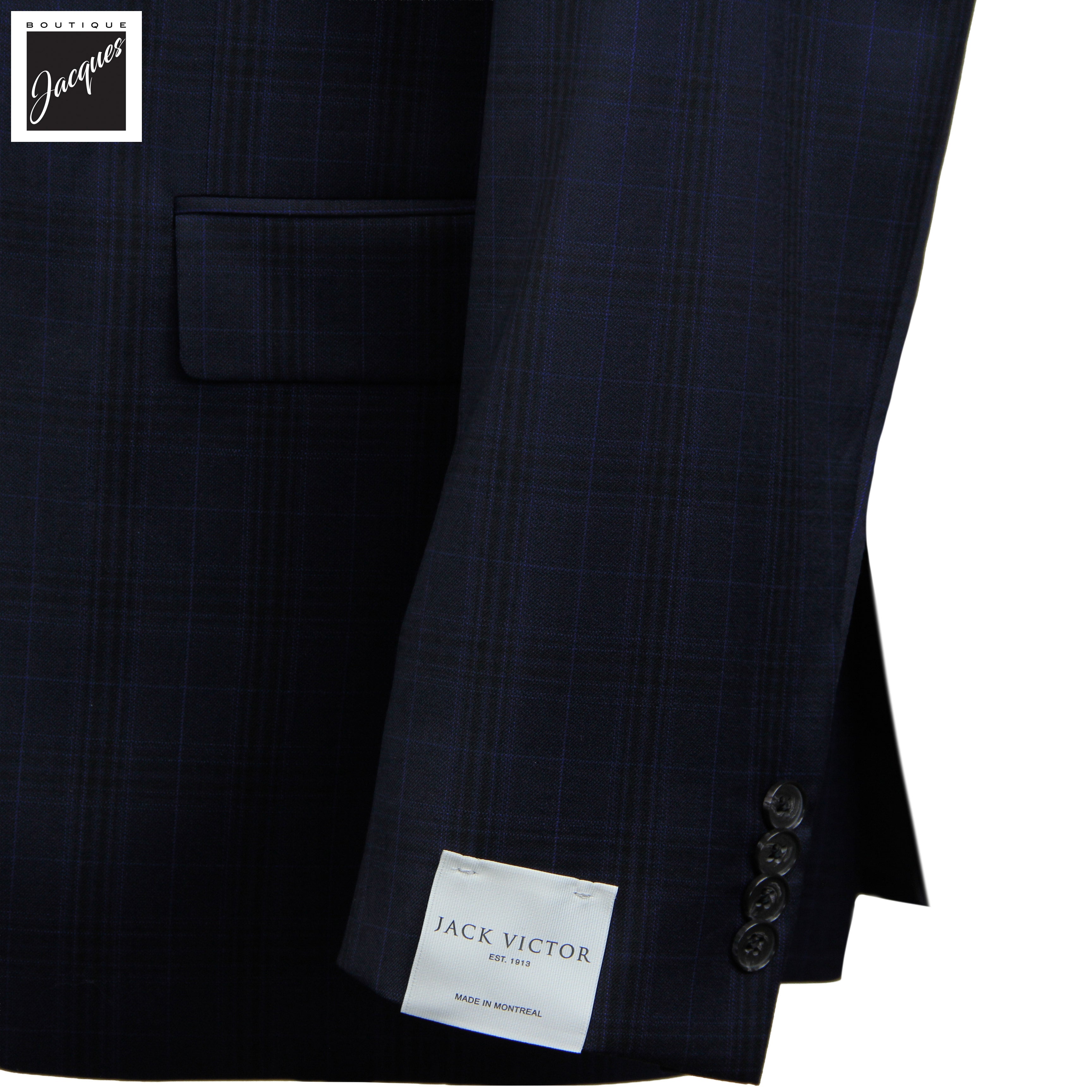 Dark Blue Plaid Esprit Modern Fit Wool Suit - Jack Victor