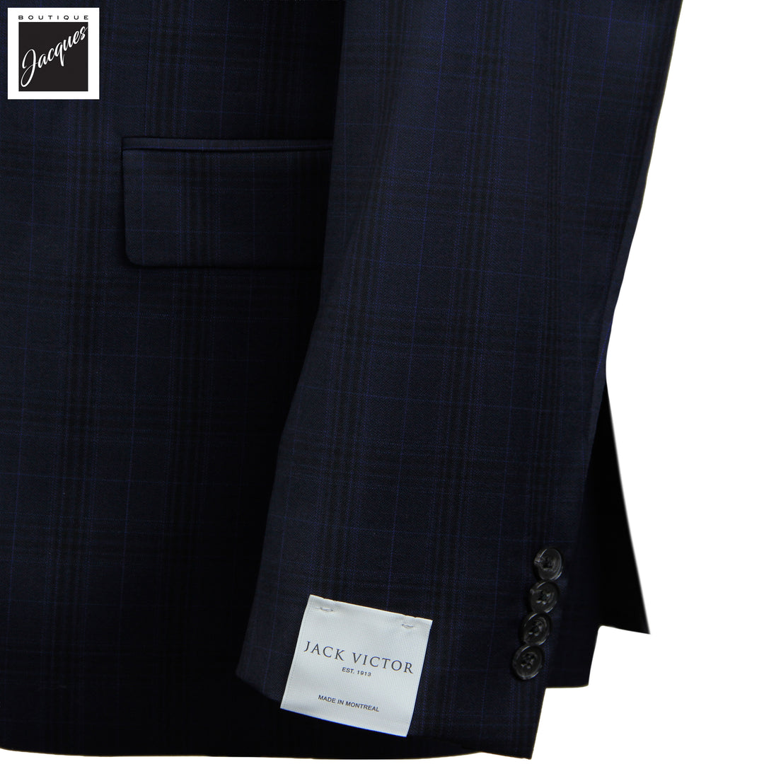 Dark Blue Plaid Esprit Modern Fit Wool Suit - Jack Victor