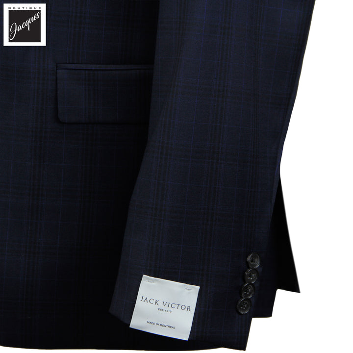 Dark Blue Plaid Esprit Modern Fit Wool Suit - Jack Victor