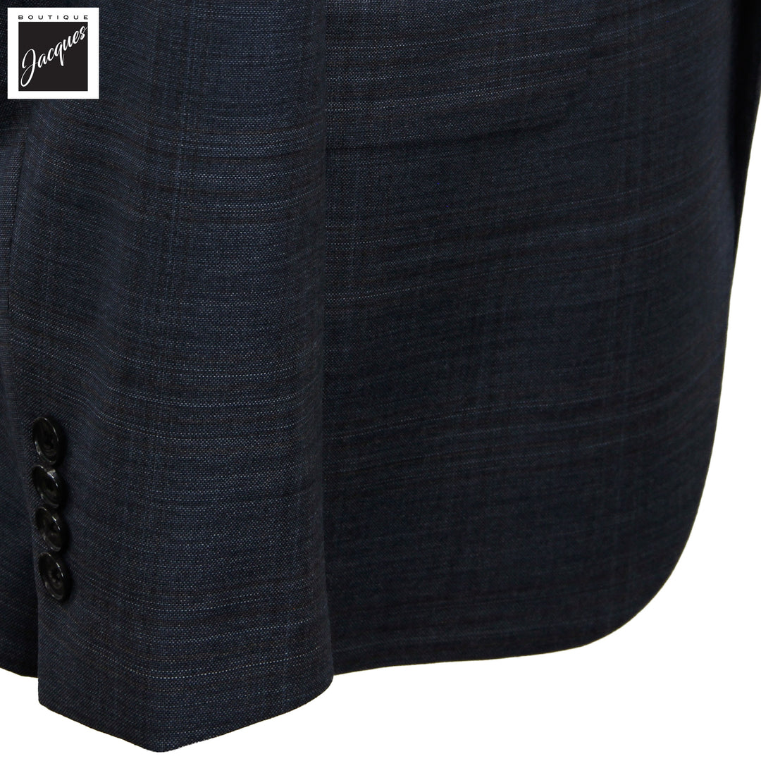Steel Blue Check Superfine Merino Wool Napoli Classic Fit Suit - Jack Victor