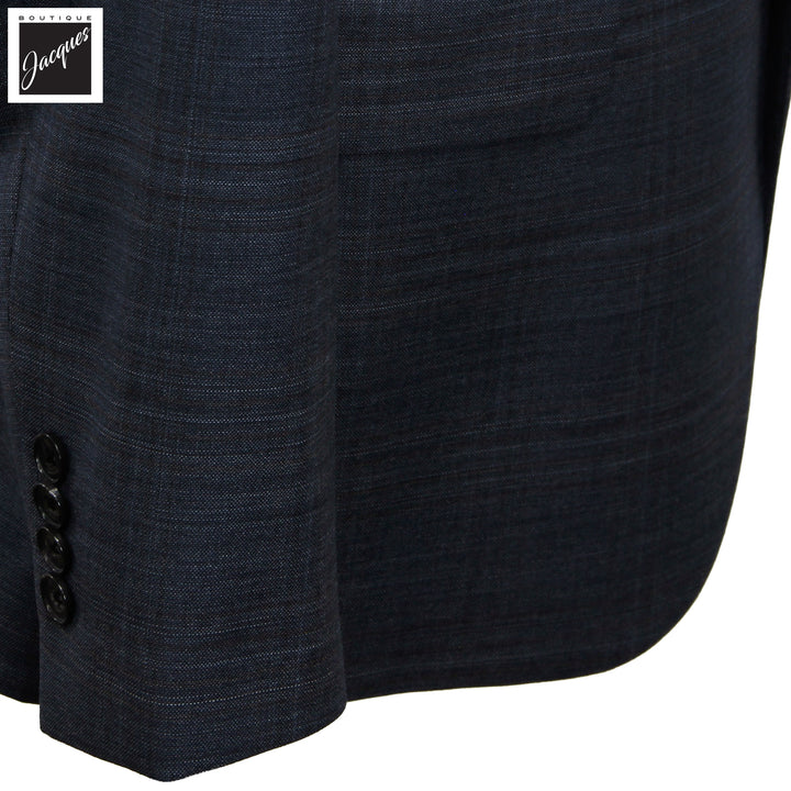 Steel Blue Check Superfine Merino Wool Napoli Classic Fit Suit - Jack Victor