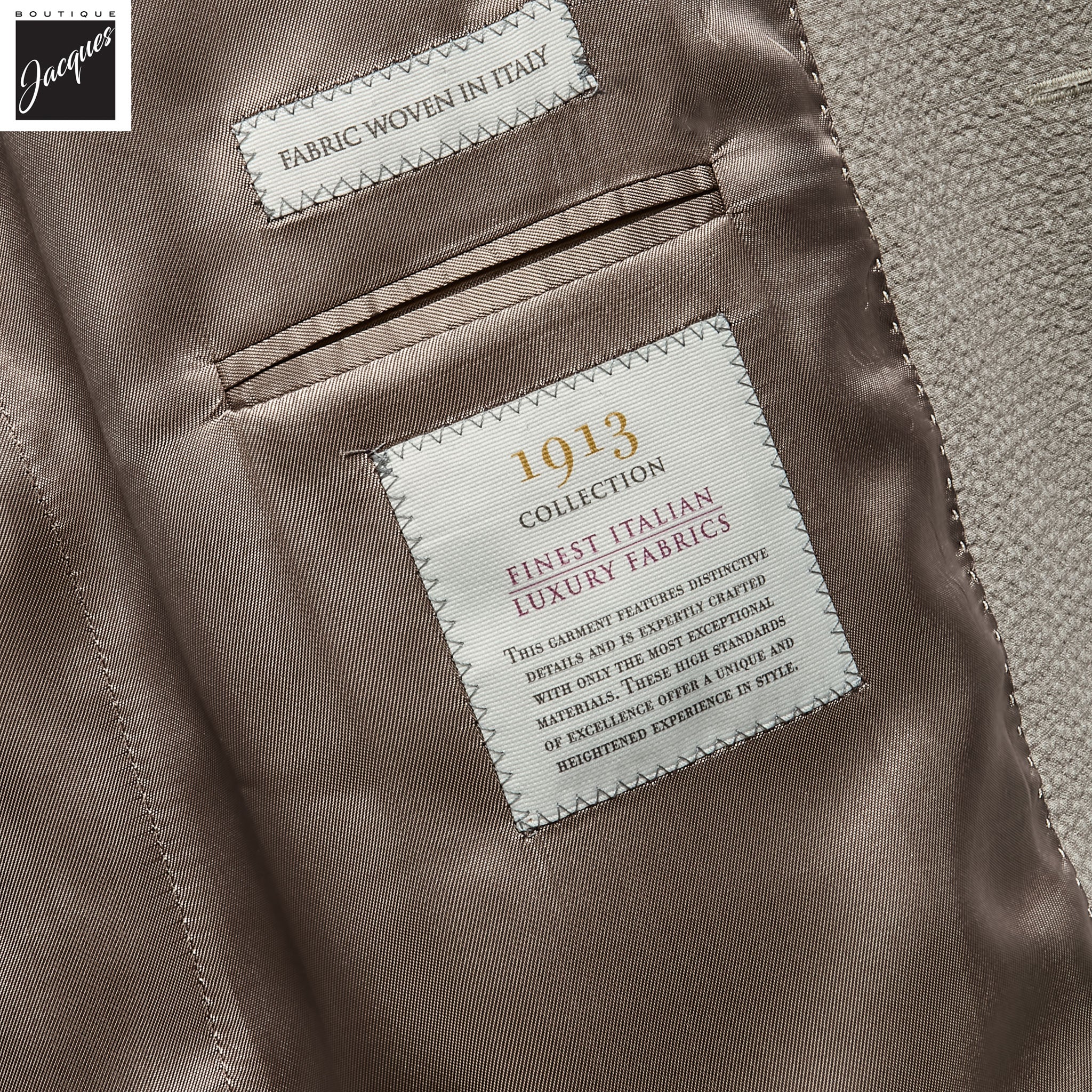 Beige Wool/Silk/Linen Seersucker Myles Contemporary Sport Jacket - Jack Victor 1913 - Boutique Jacques International