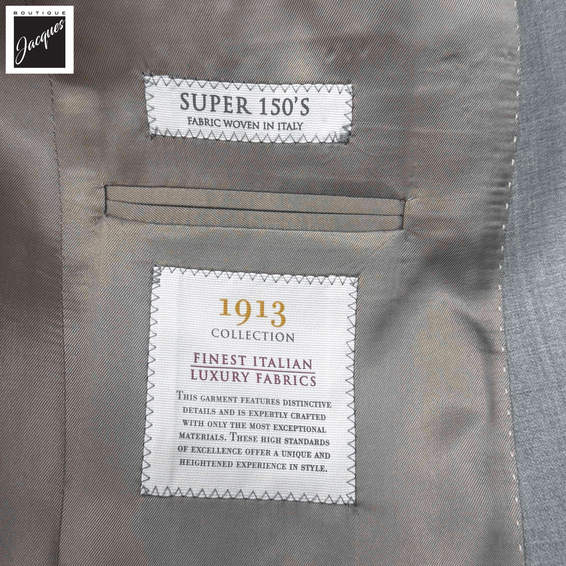Gray Neat Super 150's Wool Century Classic Fit Suit - Jack Victor 1913