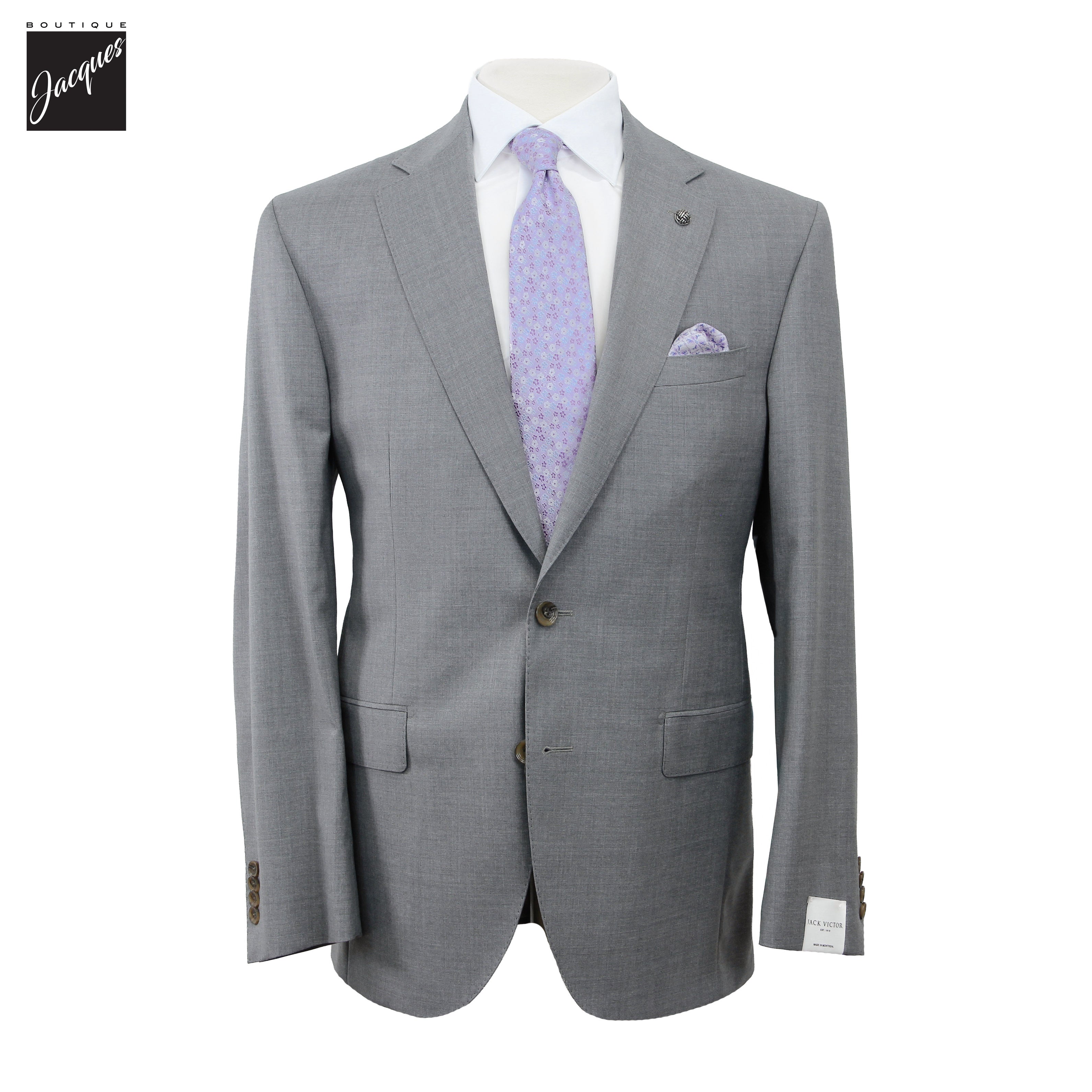 Gray Neat Super 150's Wool Century Classic Fit Suit - Jack Victor 1913