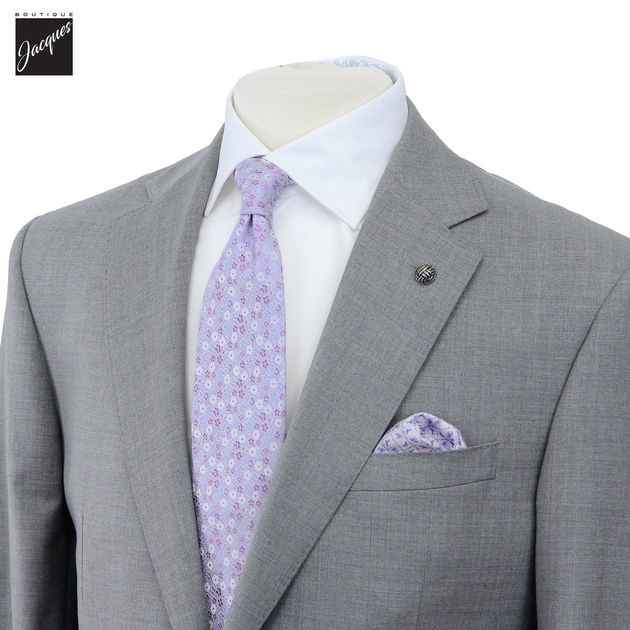 Gray Neat Super 150's Wool Century Classic Fit Suit - Jack Victor 1913
