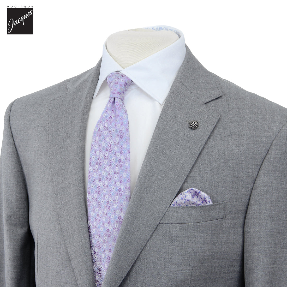 Gray Neat Super 150's Wool Century Classic Fit Suit - Jack Victor 1913
