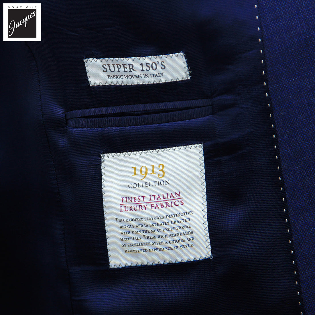 Dark Blue Semi-Solid Super 150's Wool Essence Modern Fit Suit - Jack Victor 1913
