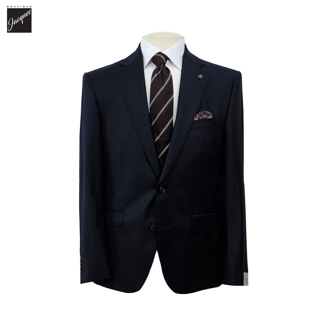 Navy Prince-of-Wales Super 150's Wool Essence Modern Fit Suit - Jack Victor 1913