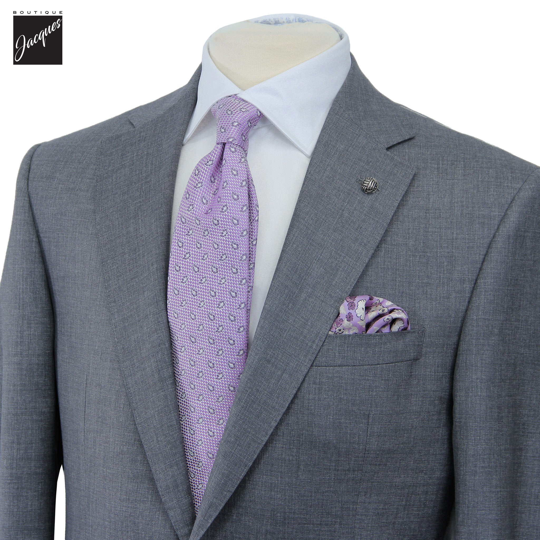 Gray Semi-Solid Super 150's Wool Essence Modern Fit Suit - Jack Victor 1913
