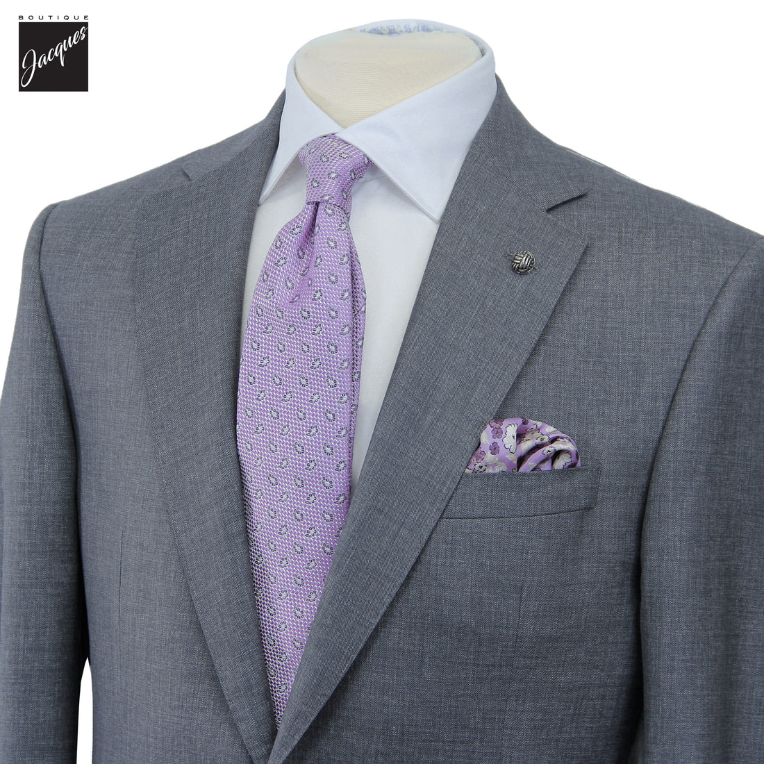 Gray Semi-Solid Super 150's Wool Essence Modern Fit Suit - Jack Victor 1913