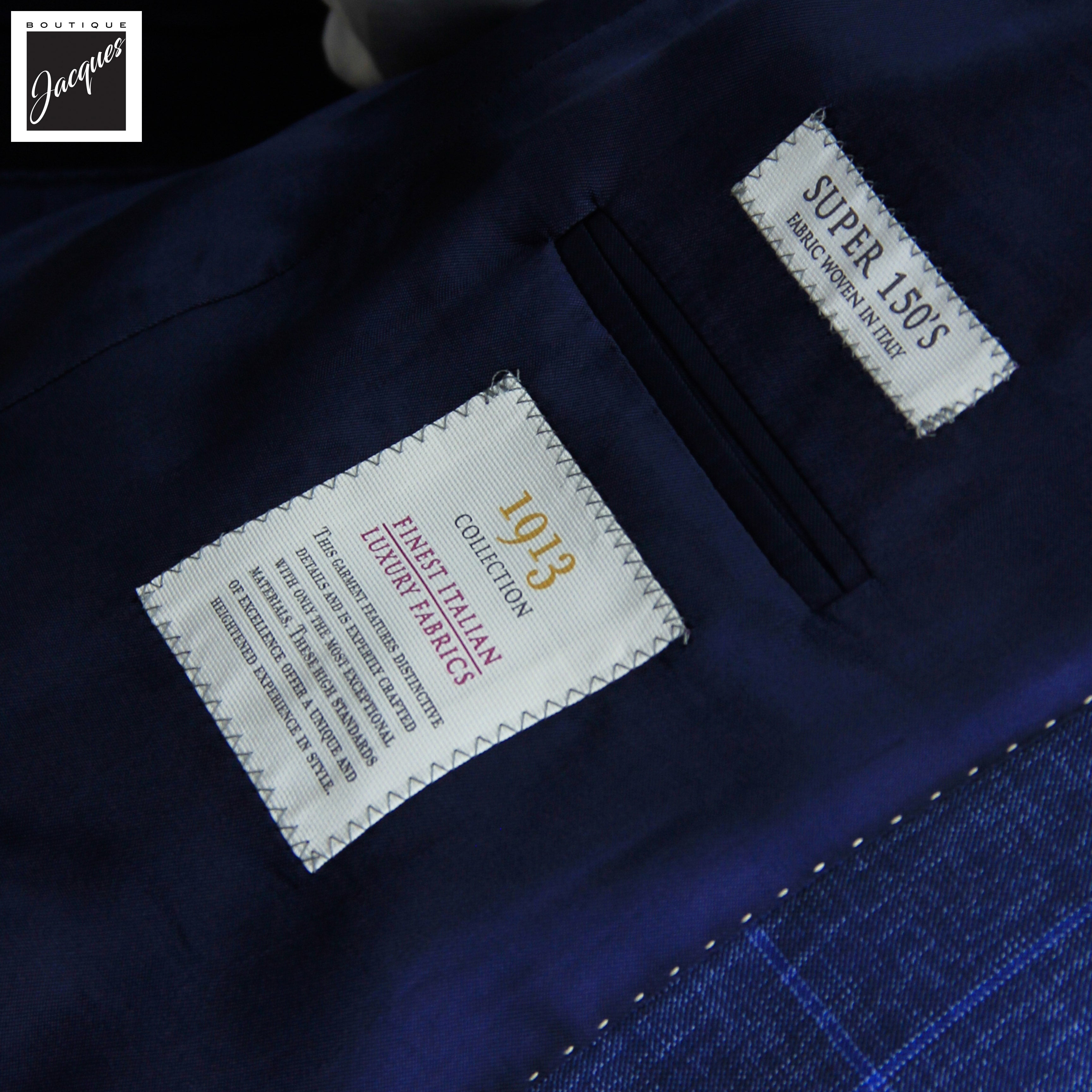 Blue Windowpane Super 150's Wool Mason Contemporary Fit Suit - Jack Victor 1913