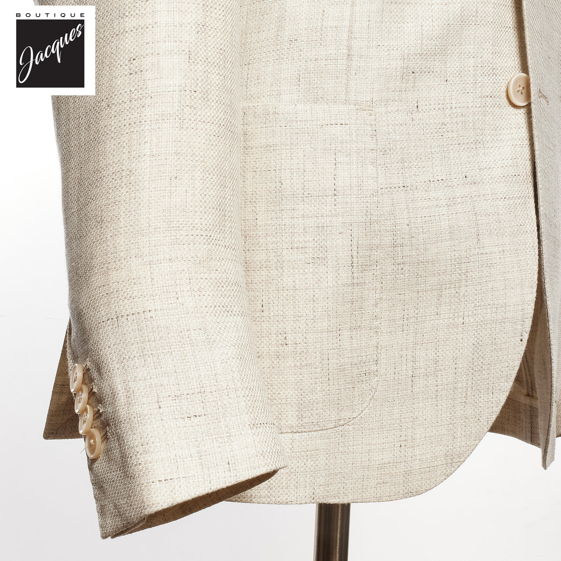Oatmeal Linen Contemporary Fit Sport Jacket - L.B.M 1911
