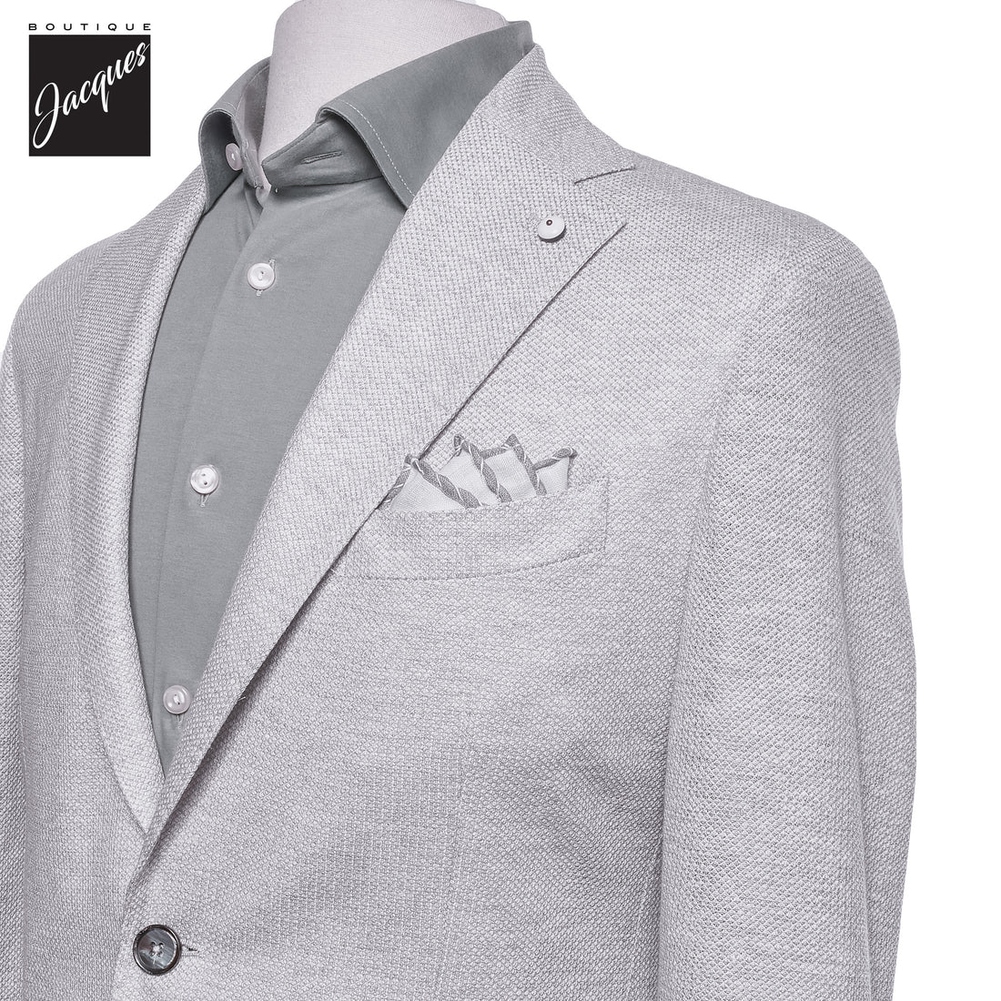 Ice Gray Linen-Cotton Jersey Unconstructed Sport Jacket - L.B.M 1911