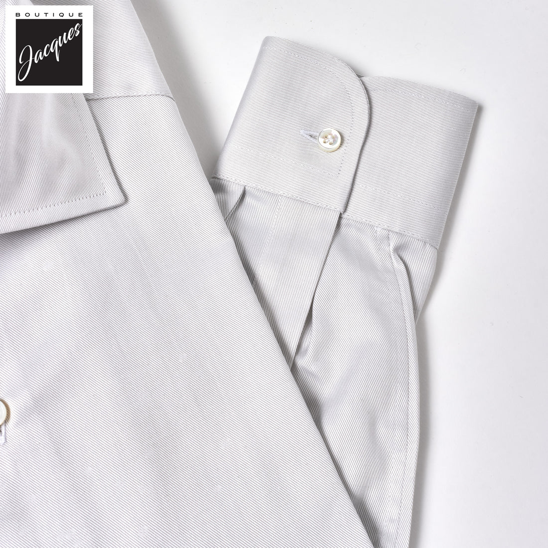 Ice Gray Superior Cotton Twill Modern Fit Dress Shirt - SONRISA - Boutique Jacques International