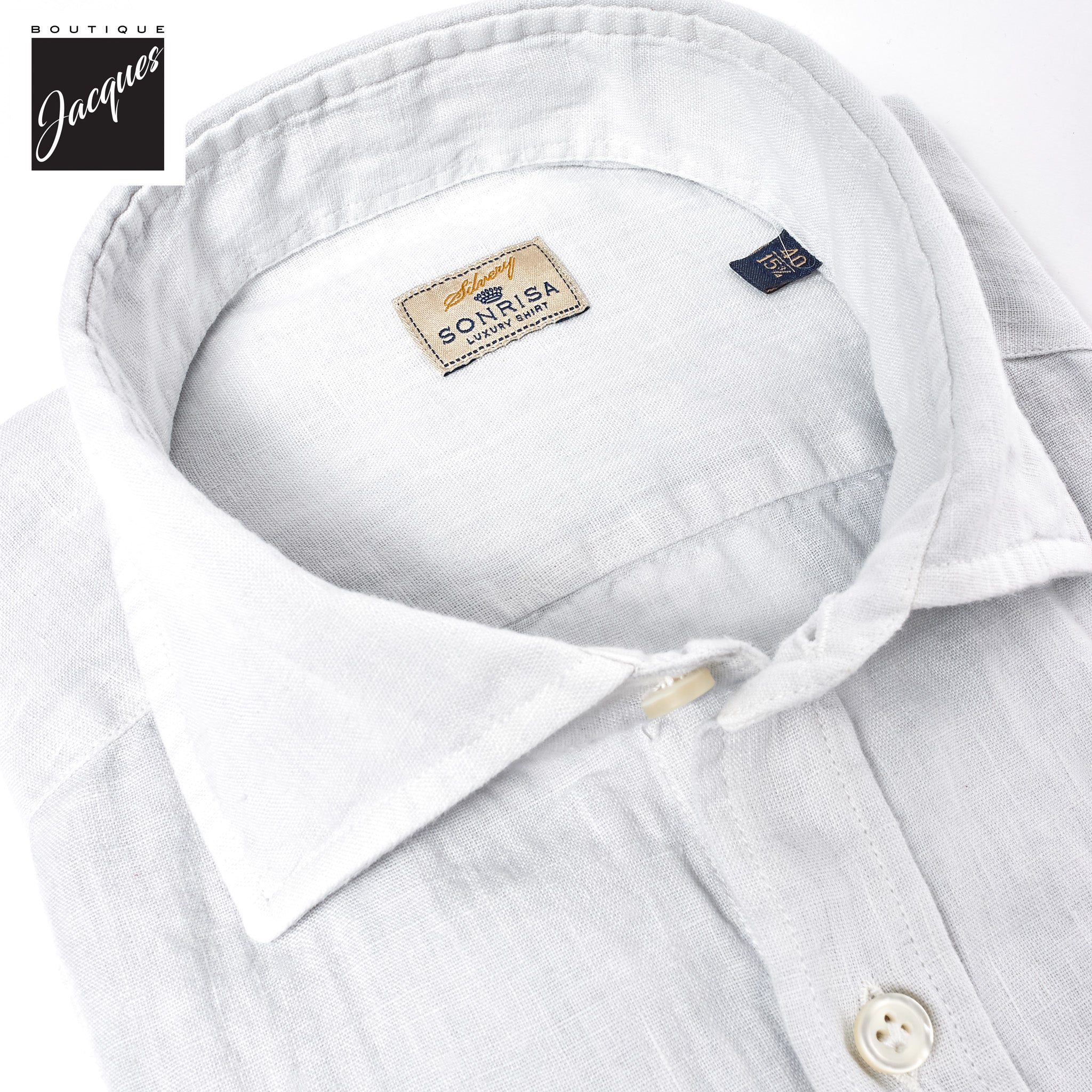 Ice Gray Linen Modern Fit Casual Shirt - SONRISA